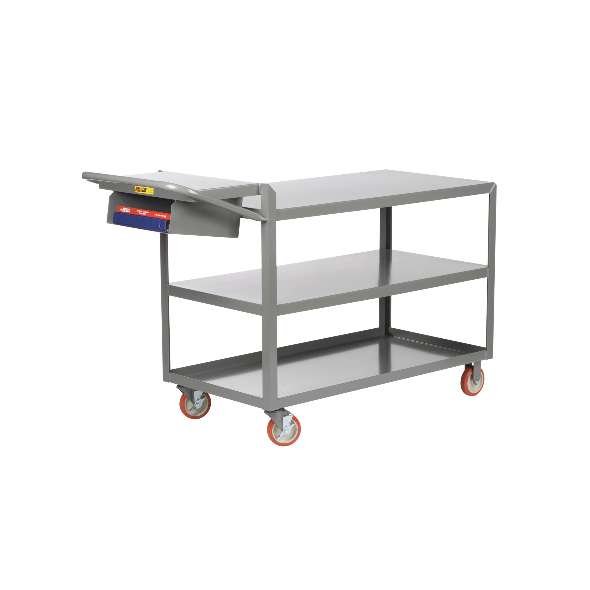 Little Giant, 3-Shelf Order Picking Truck, 18x32, 1200 lbs, Total Capacity 1200 lb, Shelves (qty.) 3, Material Carbon Steel, Model 3LG-1832-WS-P-BK