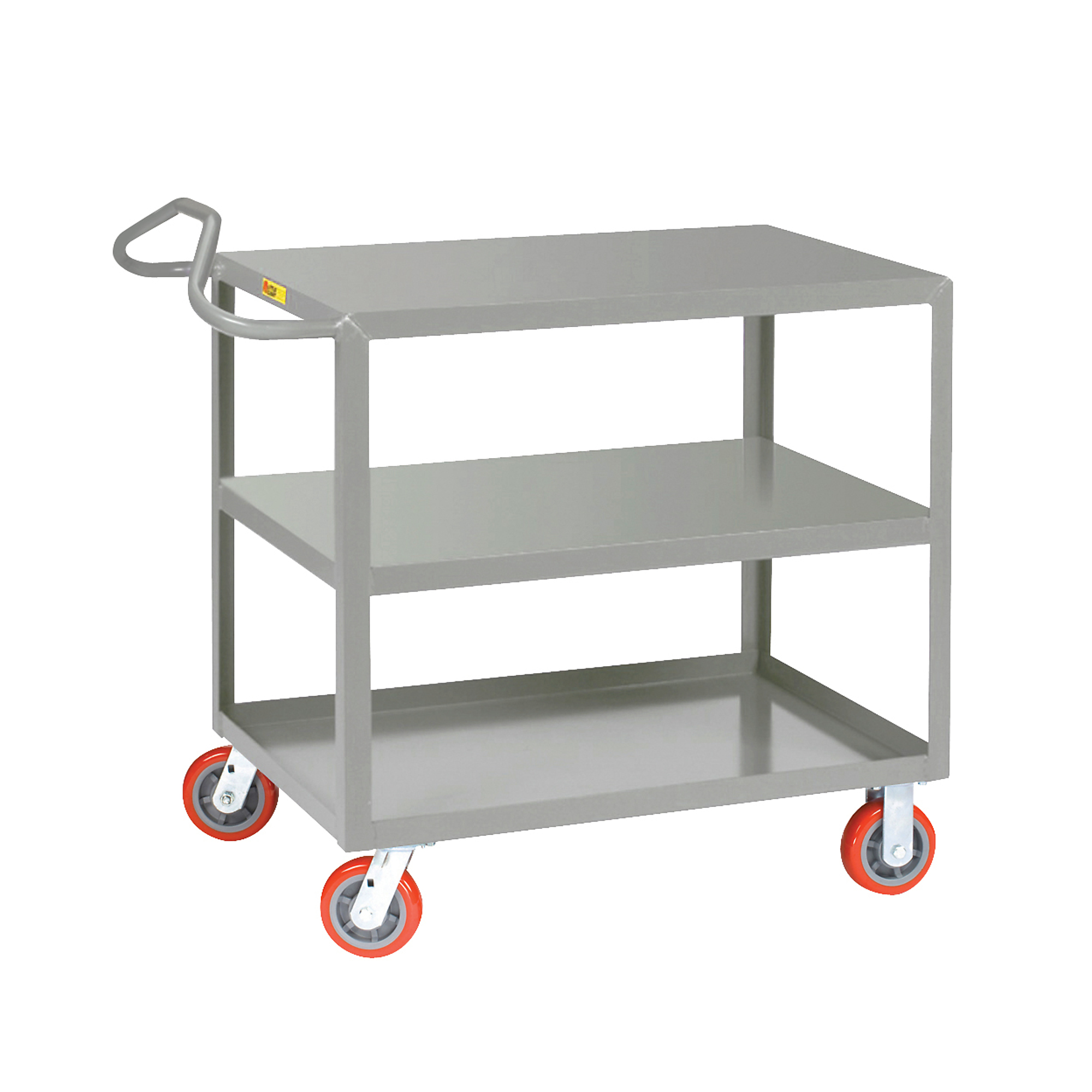 Little Giant, Ergonomic Shelf Trucks, 24x36, 2000 lbs, Total Capacity 2000 lb, Shelves (qty.) 3, Material Carbon Steel, Model 3ENLG-2436-6PY