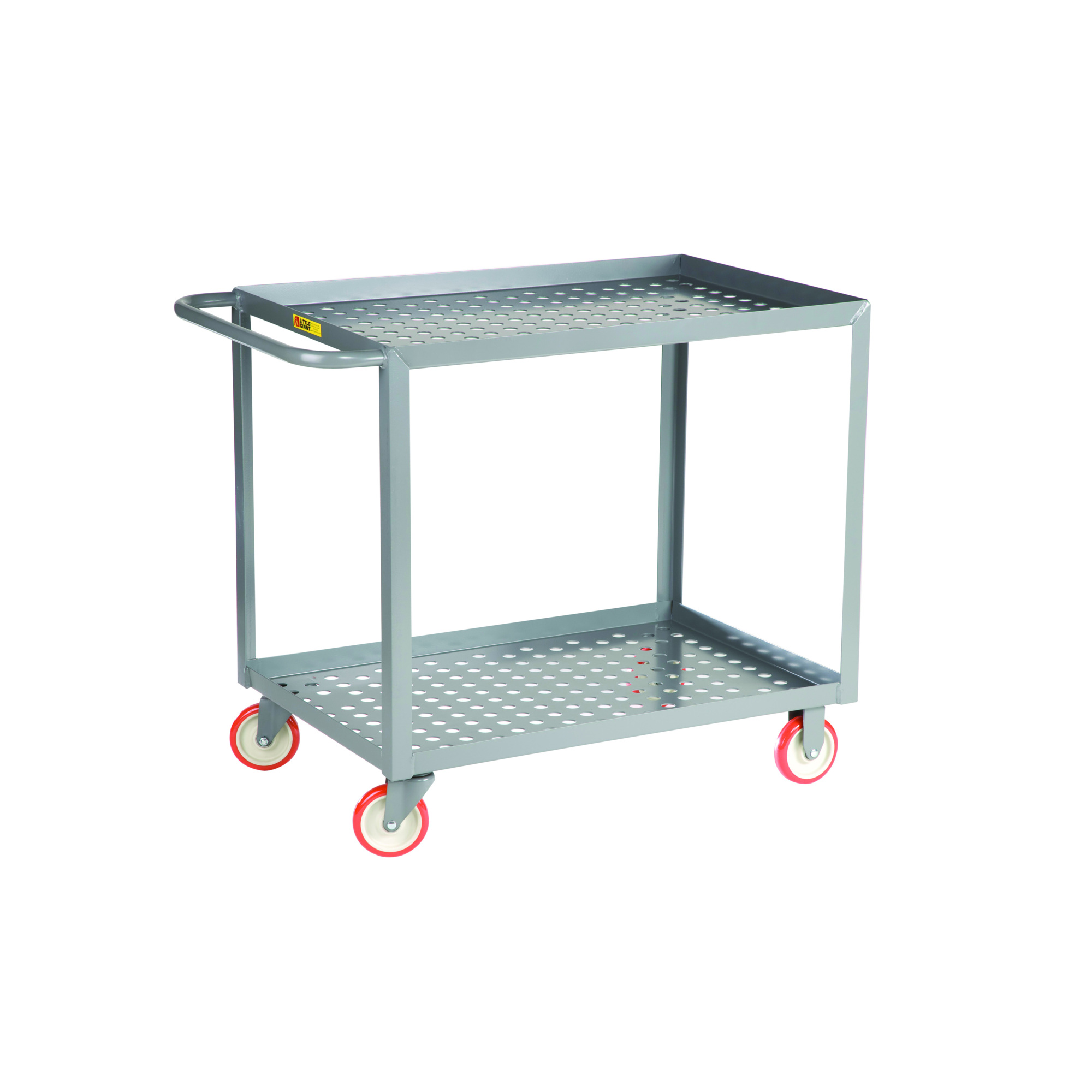 Little Giant, Welded Service Cart, Perf Deck,, 24x48, 1200 lbs, Total Capacity 1200 lb, Shelves (qty.) 2, Material Carbon Steel, Model LGLP-2448-BK