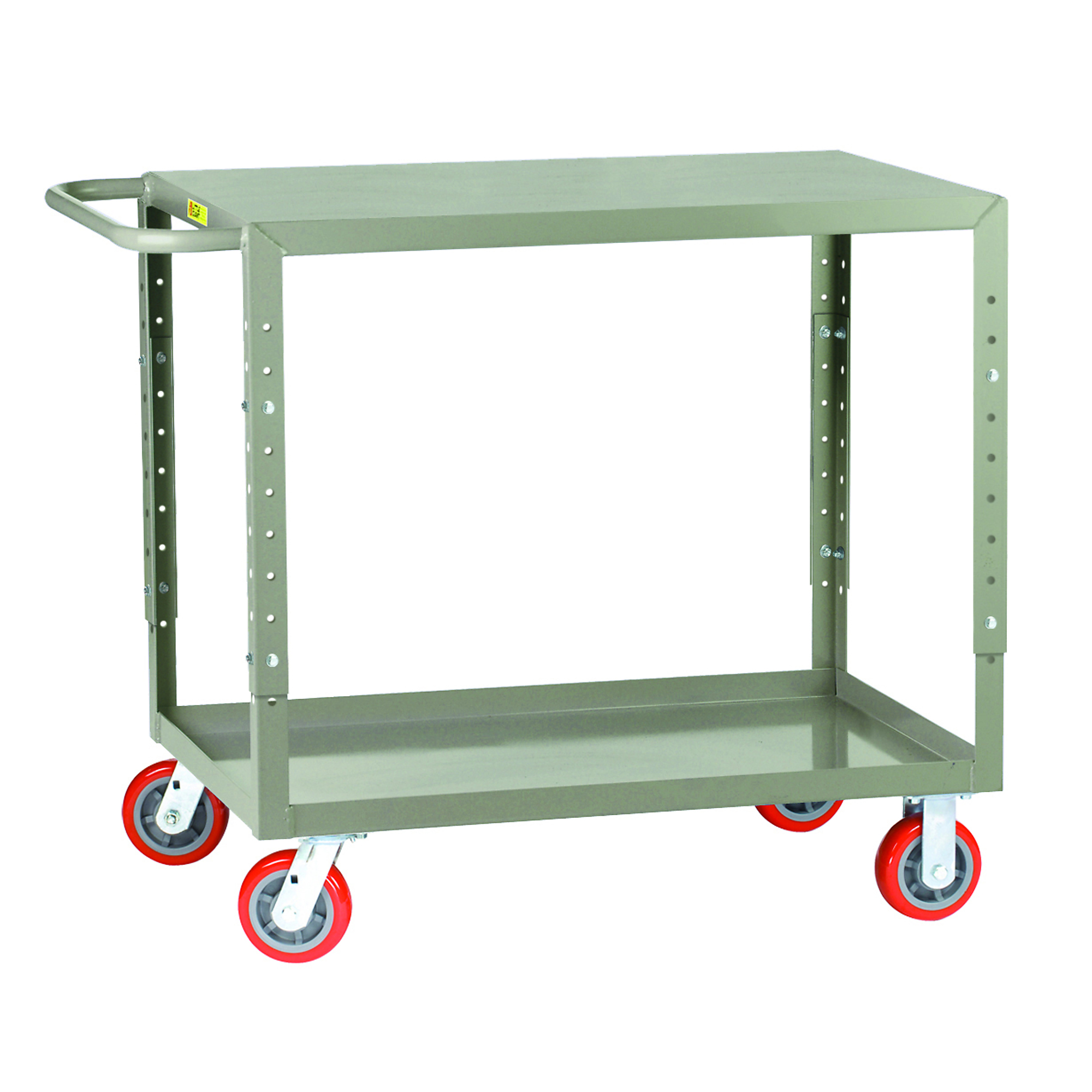 Little Giant, Adj. Height Welded Service Cart, 24x48, 1200 lbs, Total Capacity 1200 lb, Shelves (qty.) 2, Material Carbon Steel, Model LG-2448-5PYBKAH