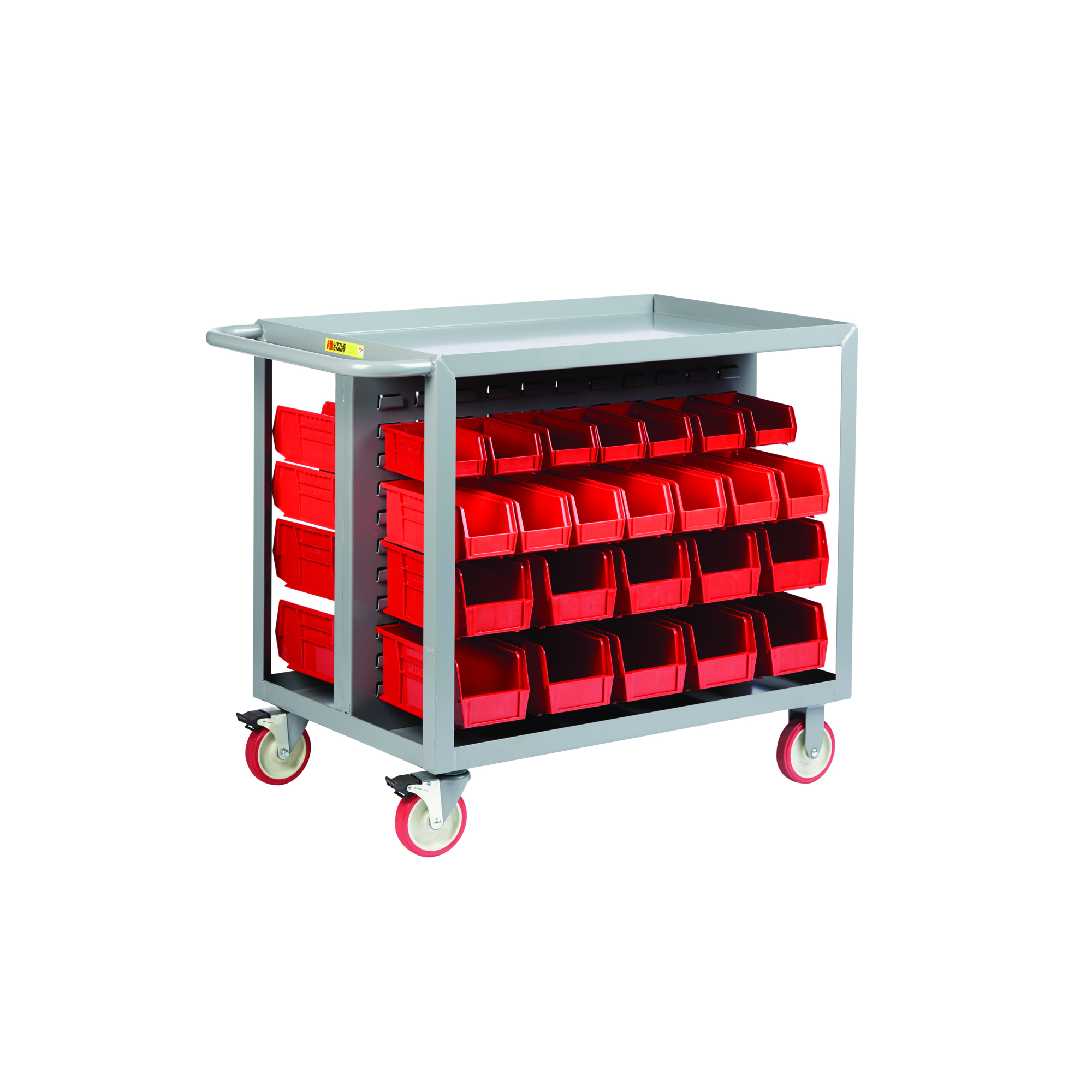 Little Giant, Bin Cart, 24x36, 1200 lbs, Total Capacity 1200 lb, Shelves (qty.) 2, Material Carbon Steel, Model BC-2436-TL