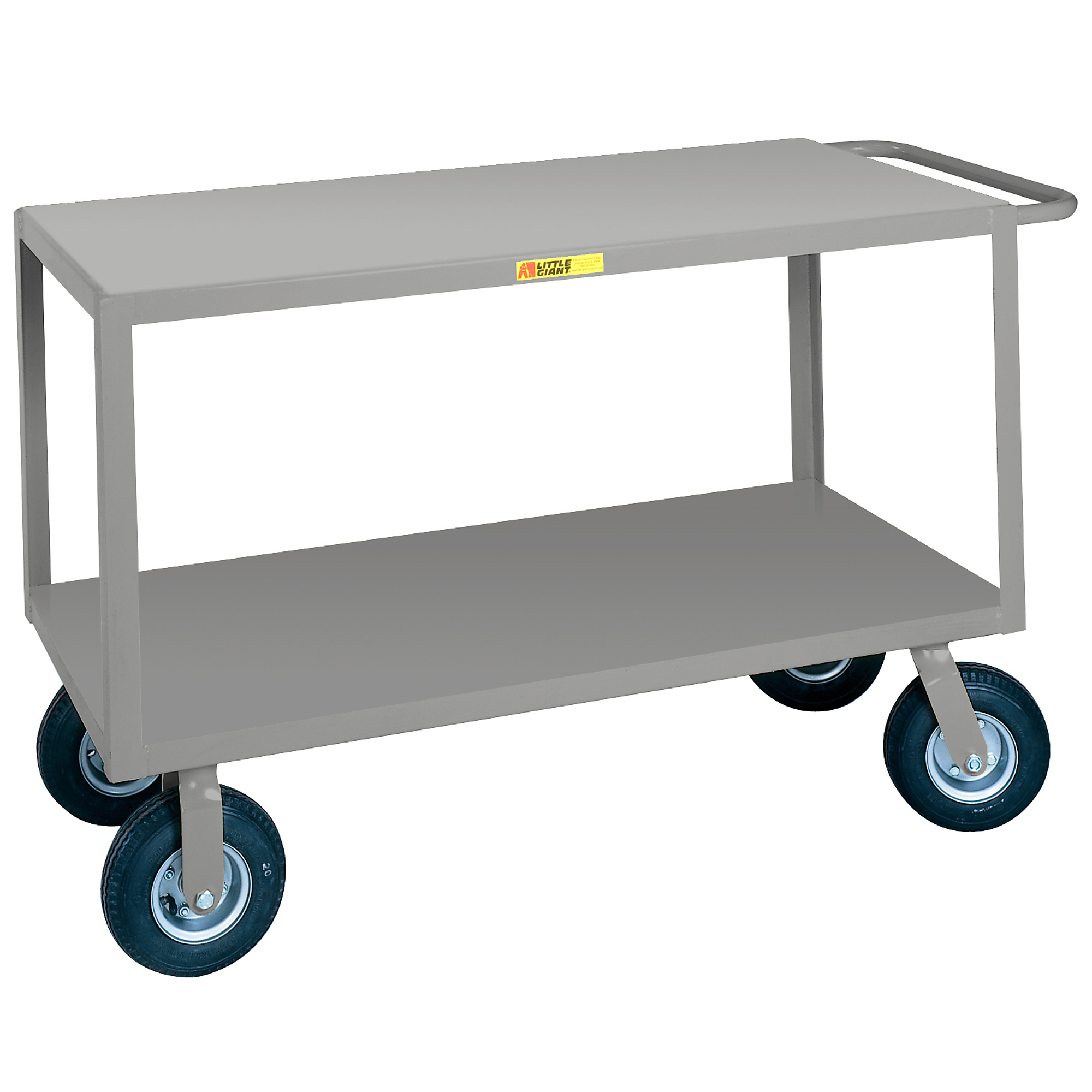 Little Giant, Flush-Handle Instrument Cart, 24x48, 1200 lbs, Total Capacity 1200 lb, Shelves (qty.) 2, Material Carbon Steel, Model GF-2448-9P