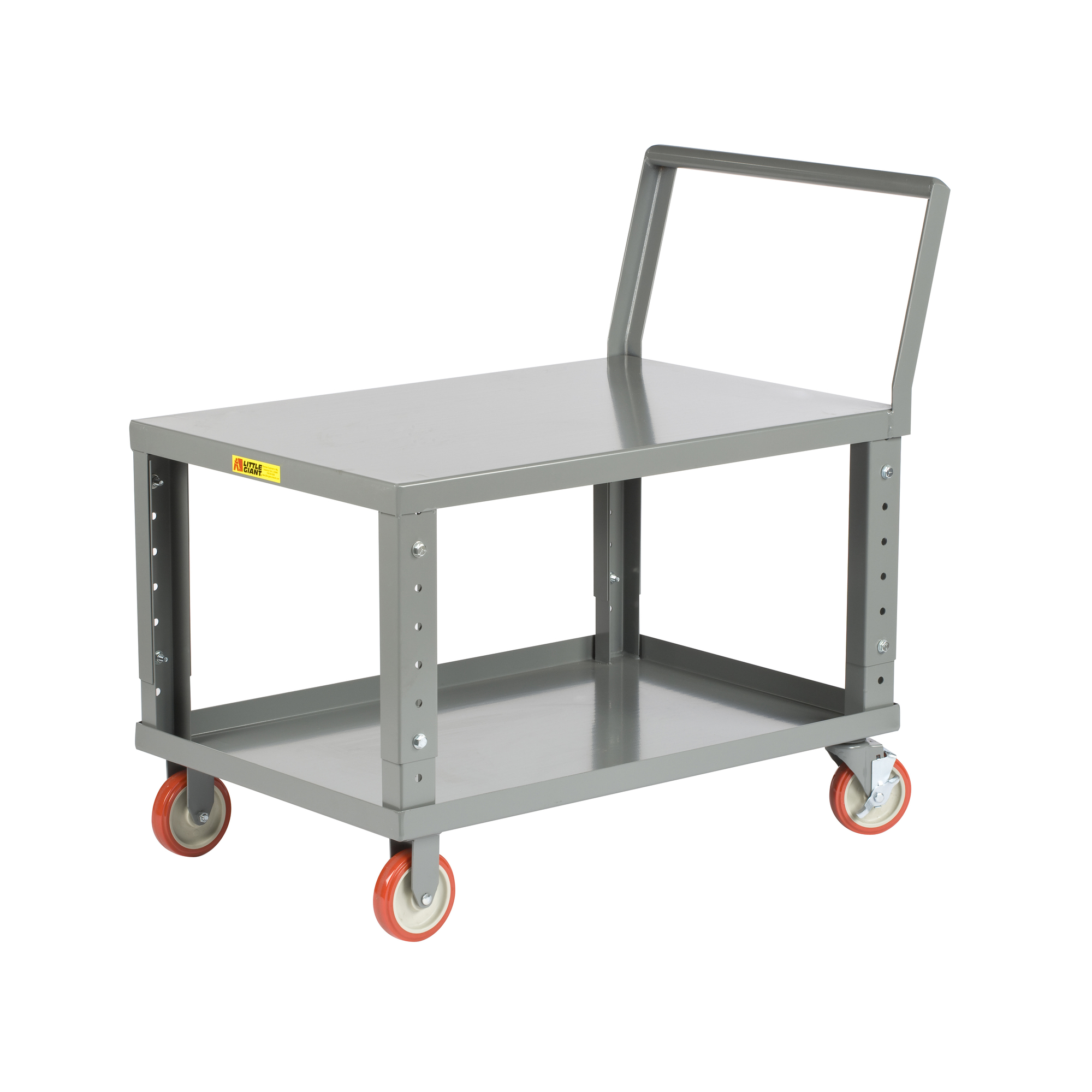 Little Giant, Low Deck Truck, 24x48, 1200 lbs, Adj Height, Total Capacity 1200 lb, Shelves (qty.) 2, Material Carbon Steel, Model LK2448-5PYBKAH