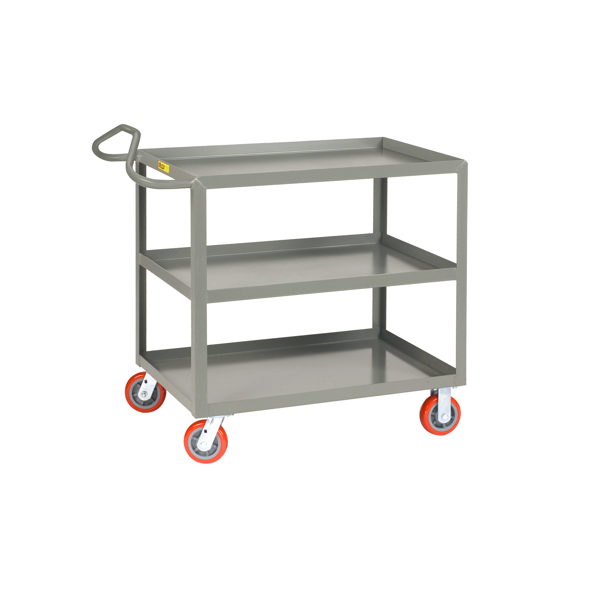 Little Giant, Ergonomic Shelf Trucks, 30x48, 2000 lbs, Total Capacity 2000 lb, Shelves (qty.) 3, Material Carbon Steel, Model 3ENLGL-3048-6PY