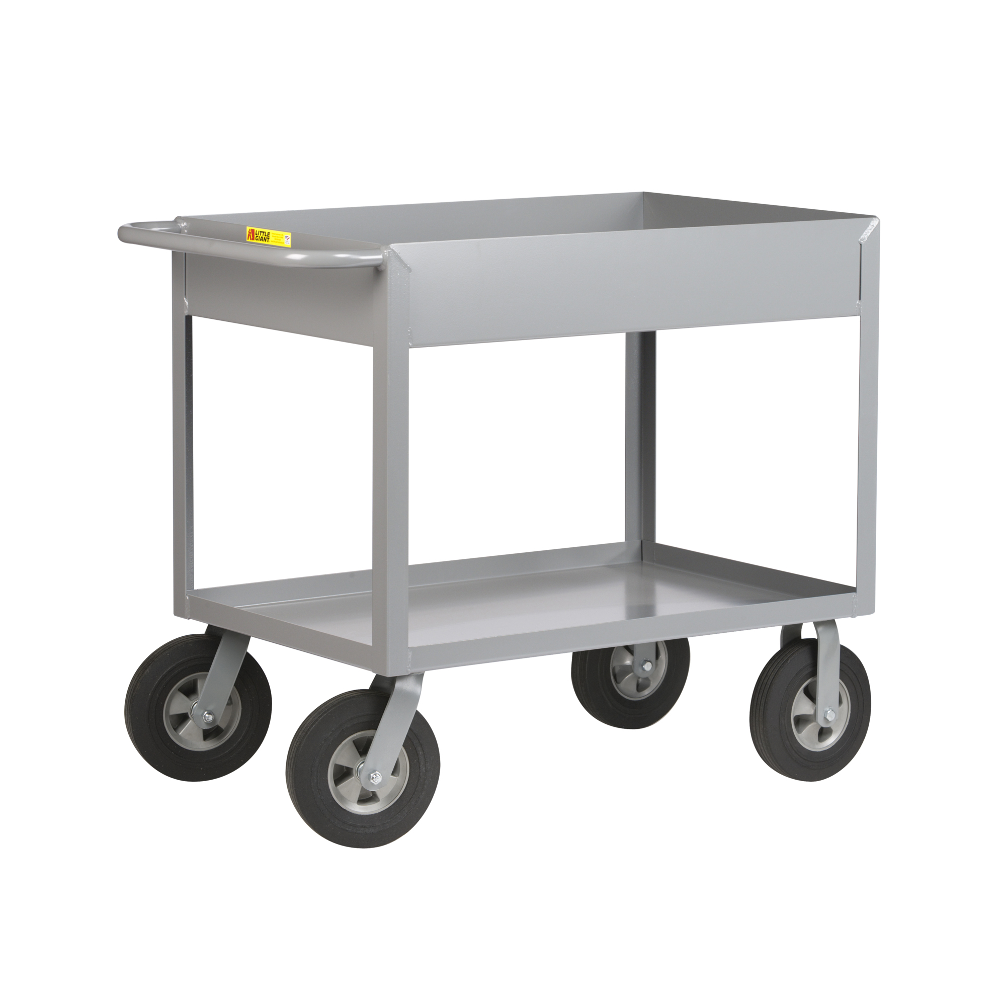 Little Giant, Cushion Load Deep Shelf Trucks, 24x48, 1200 lbs, Total Capacity 1200 lb, Shelves (qty.) 2, Material Carbon Steel, Model DS-2448-X6-10SR