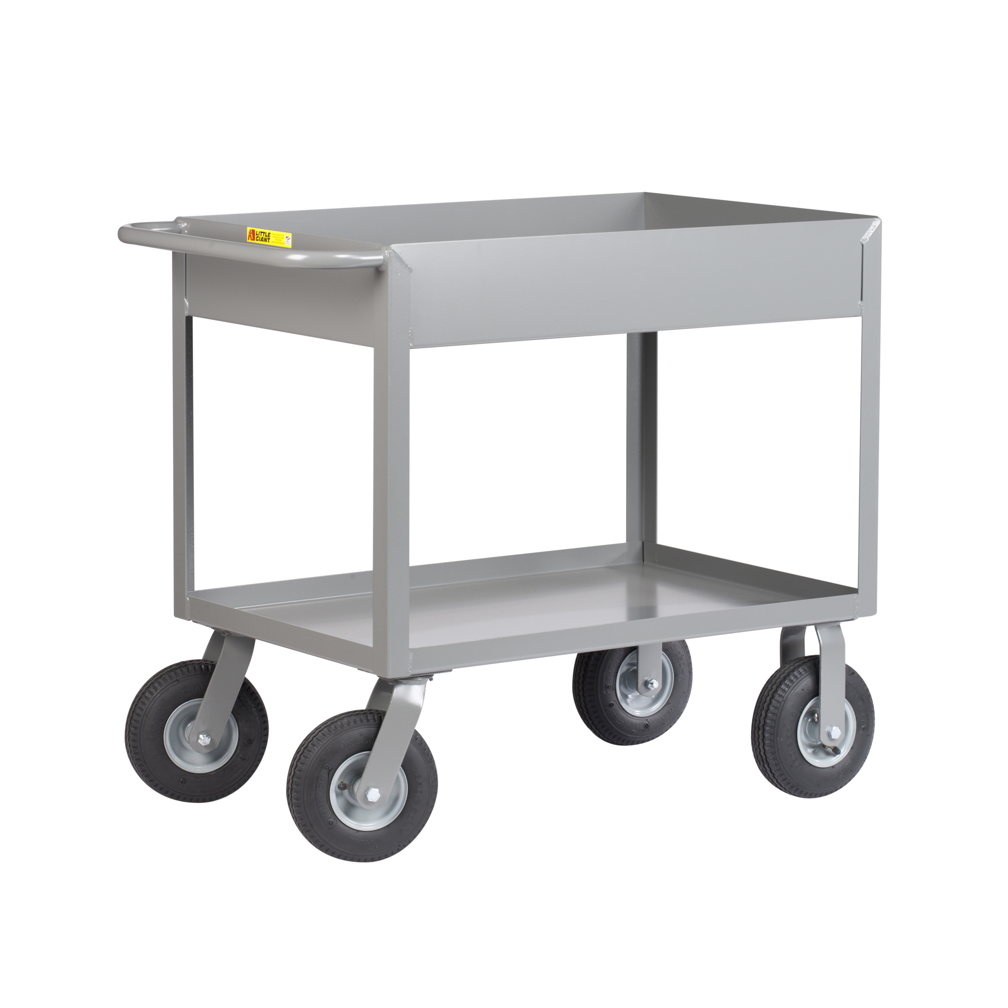 Little Giant, Cushion Load Deep Shelf Trucks, 24x48, 1200 lbs, Total Capacity 1200 lb, Shelves (qty.) 2, Material Carbon Steel, Model DS-2448-X6-9P