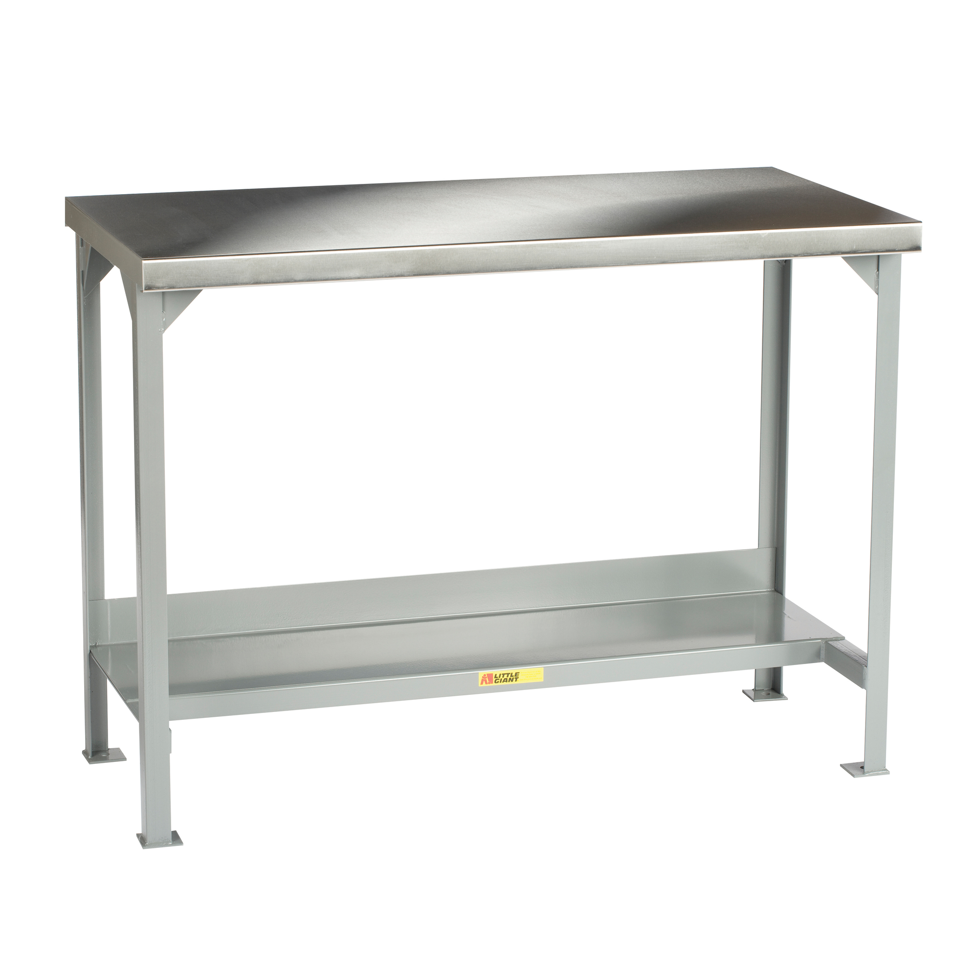 Little Giant, Crbn Steel Workbench, Stainless Steel Top, 5000lb, Width 48 in, Depth 30 in, Height 36 in, Model WSS2-3048-36