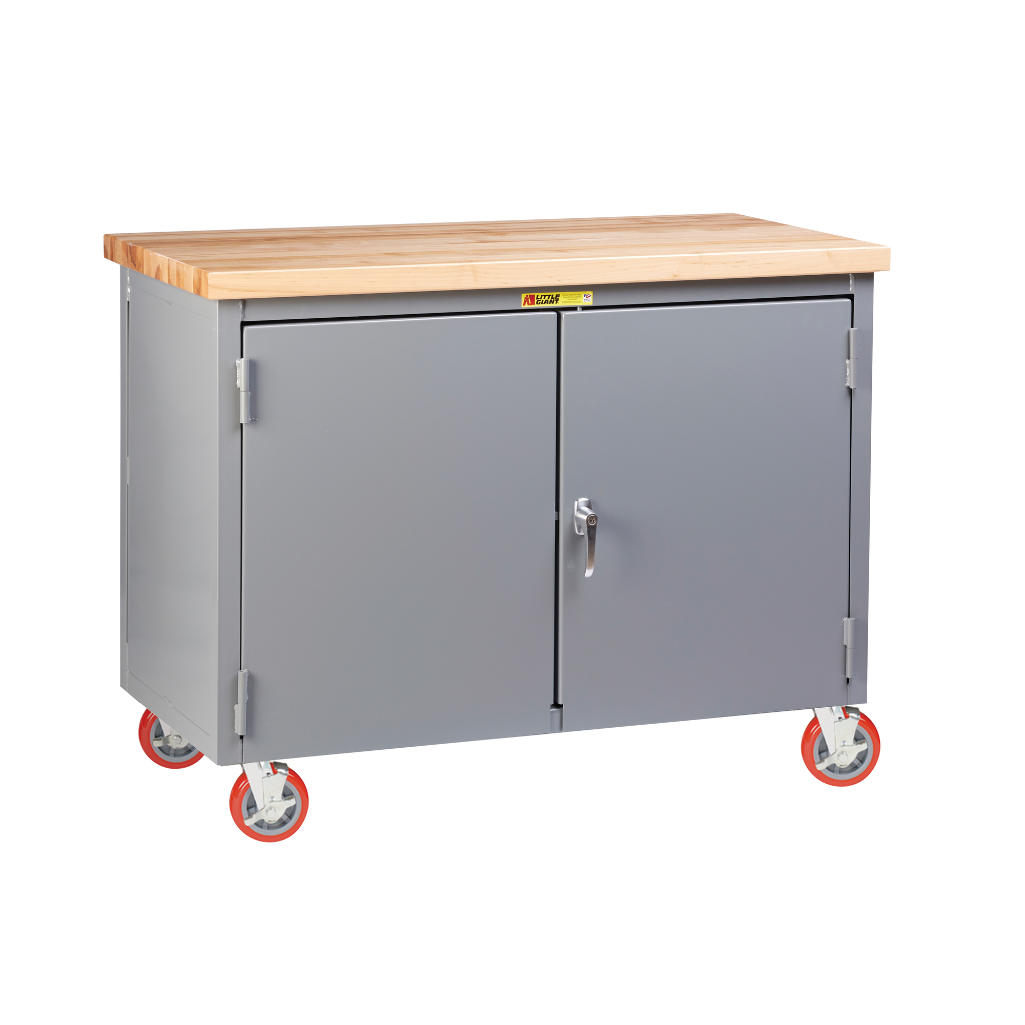 Little Giant, Mobile Work Cabinet, Butcher Block, 30x60, Width 60 in, Depth 30 in, Height 38.75 in, Model WTC2D3060-6PYBK