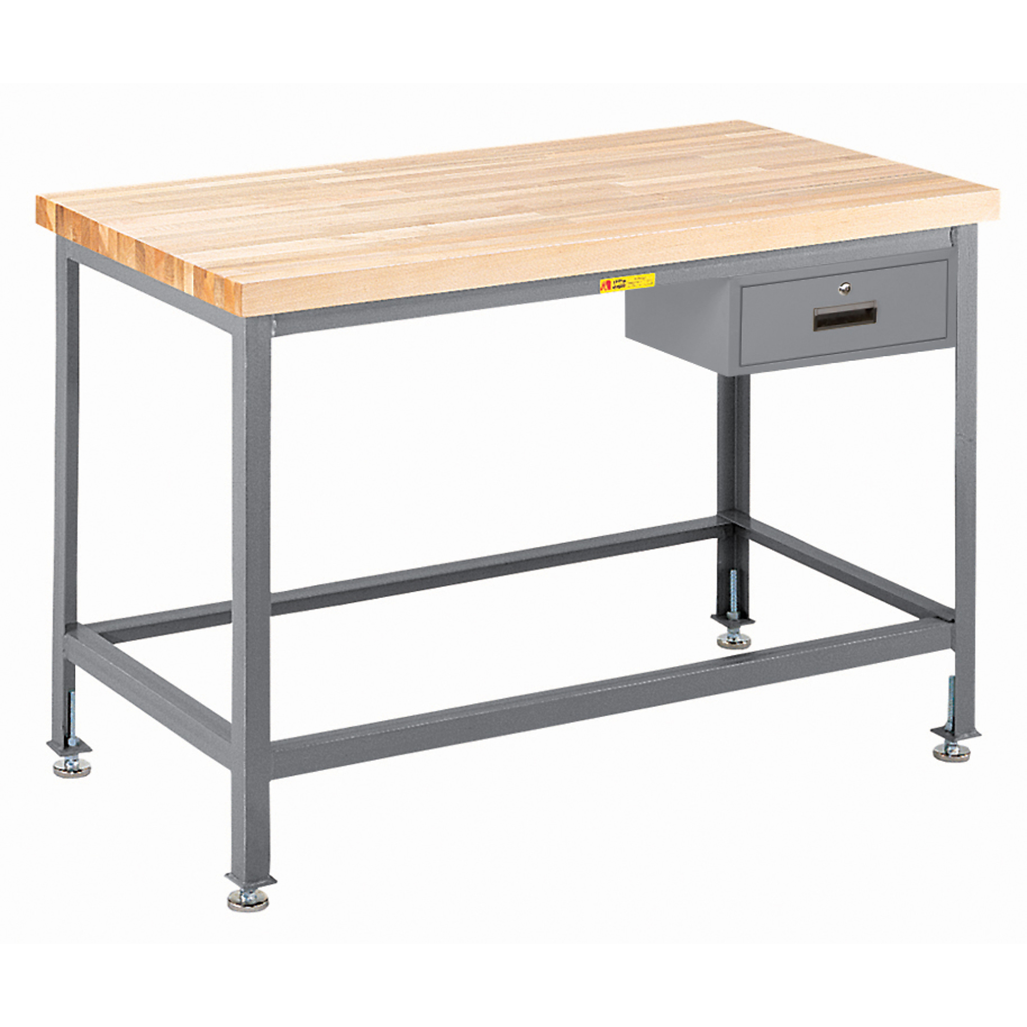 Little Giant, Butcher Block Top Table, 24x36, 2000 lbs, Leg Lvlr, Width 36 in, Depth 24 in, Height 32 in, Model WT-2436-LLDR