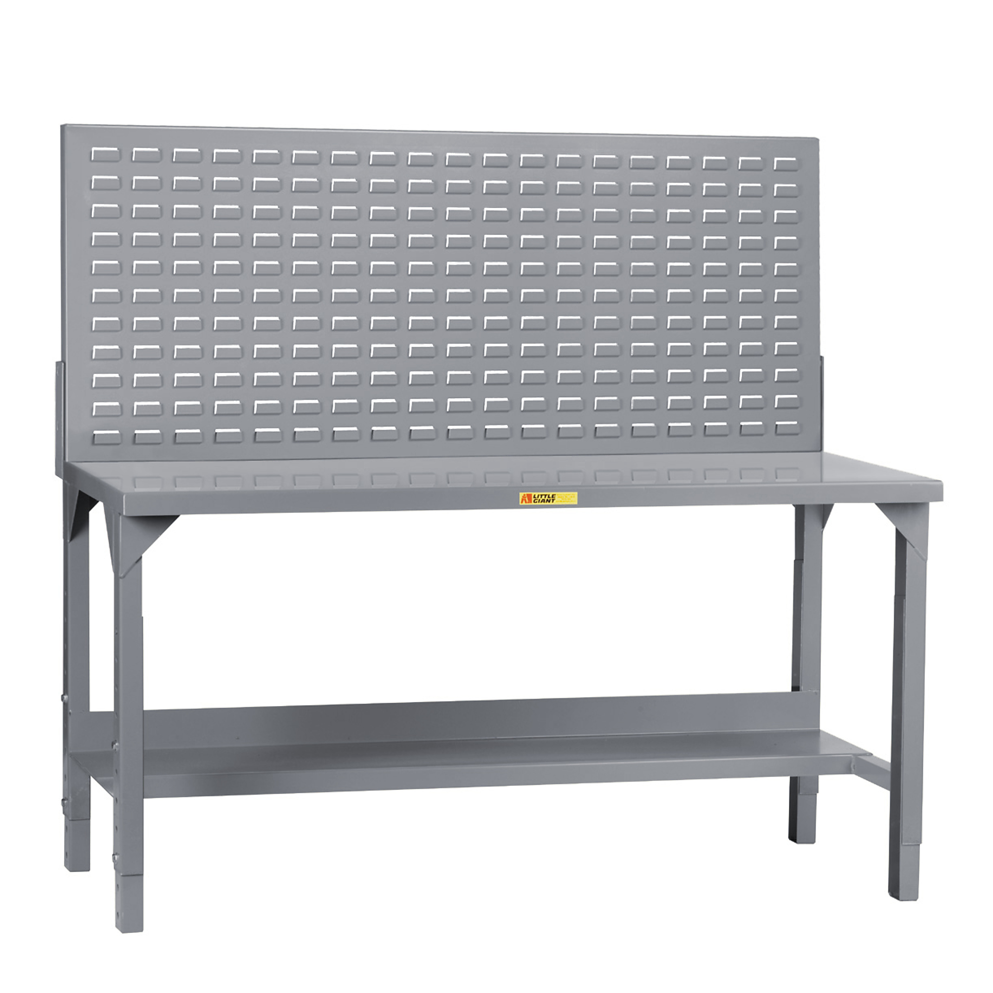 Little Giant, Welded Workbench, 4500 lb, 24x60, Louvered, Adj Ht, Width 60 in, Depth 24 in, Height 51 in, Model WST2-2460-AH-LP