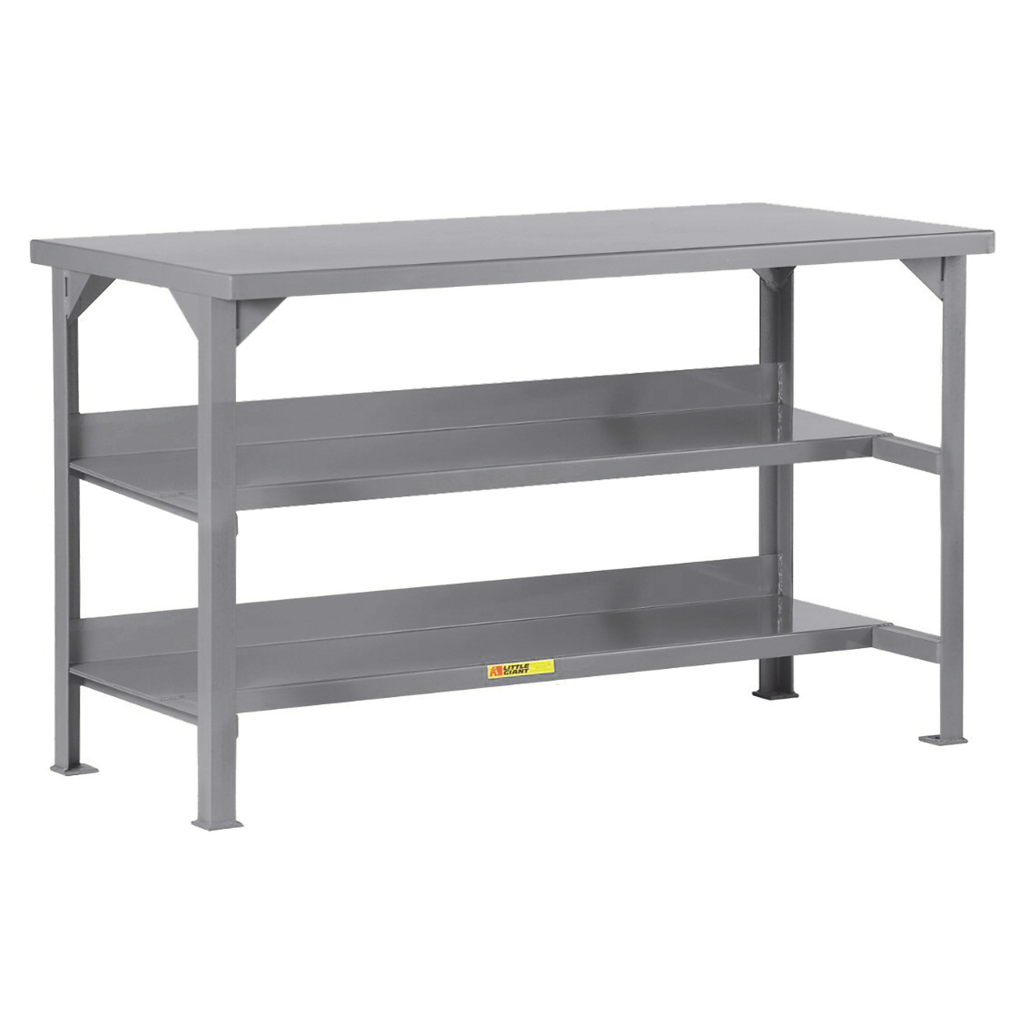 Little Giant, Welded Workbench, 24Inchx48Inch, 2 Lower Shelves, Width 48 in, Depth 24 in, Height 36 in, Model WST3-2448-36