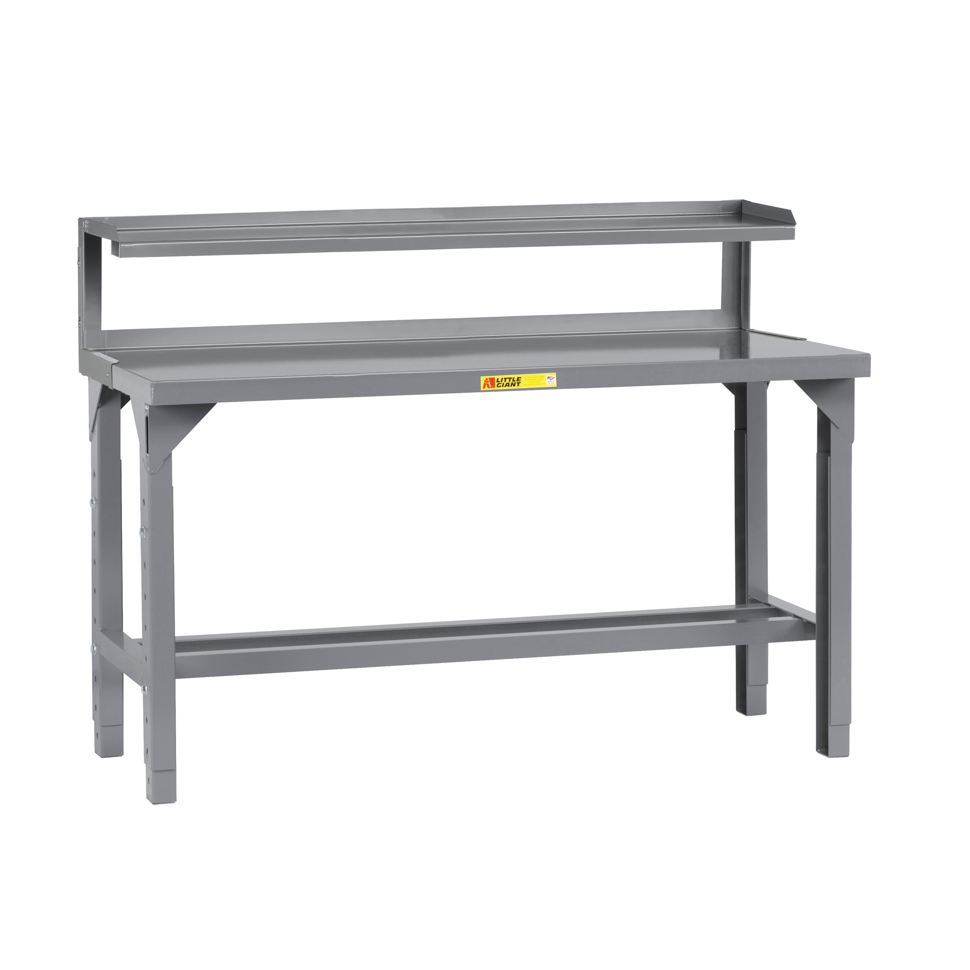 Little Giant, Welded Workbench, 5000 lb, 24Inchx48Inch, Riser Shelf, Width 48 in, Depth 24 in, Height 40 in, Model WST1-2448-AH-RS