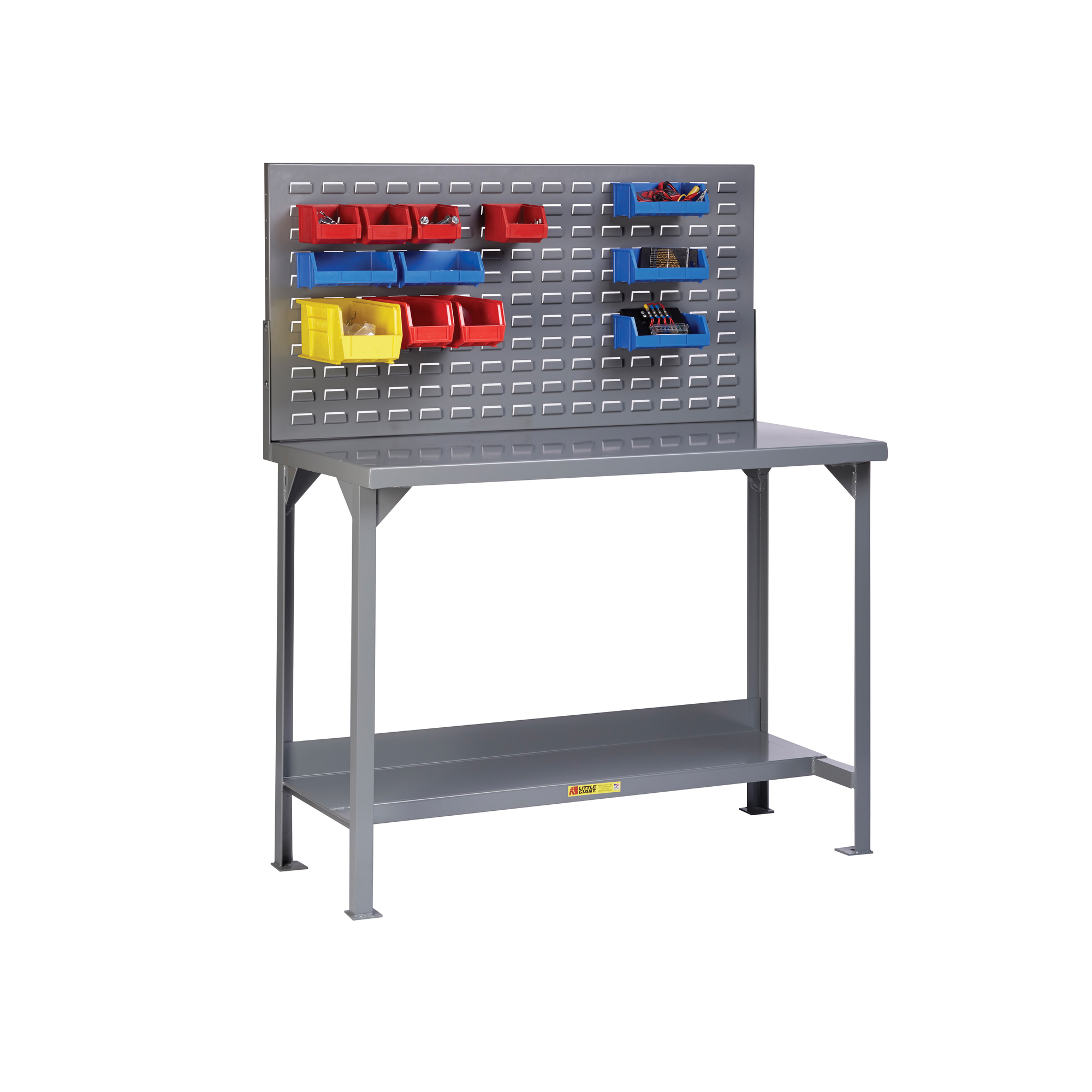 Little Giant, Welded Workbench, 5000 lb, 30Inchx48Inch, Louvered Panel, Width 48 in, Depth 30 in, Height 60 in, Model WST2-3048-36-LP