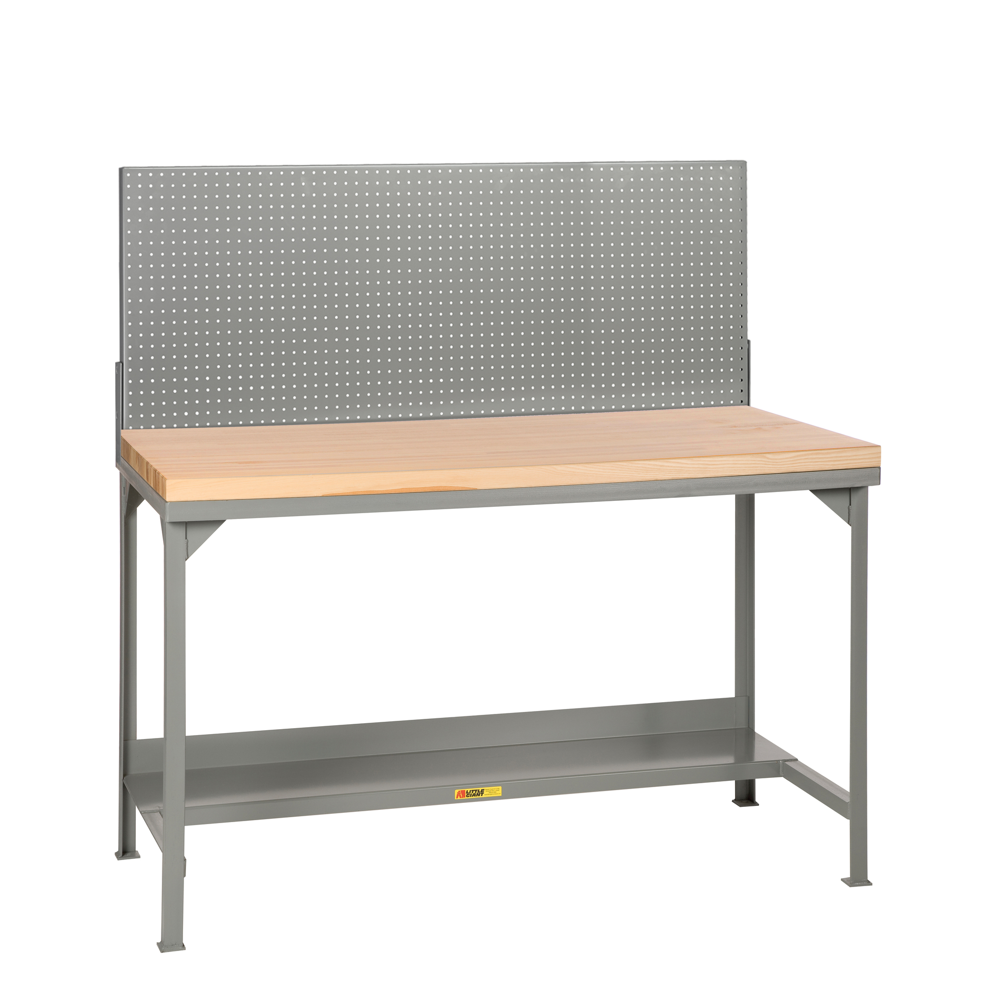 Little Giant, Steel Workbench, Butcher Blk, 30x60, Pegboard Pnl, Width 60 in, Depth 30 in, Height 61.75 in, Model WSJ2-3060-36-PB