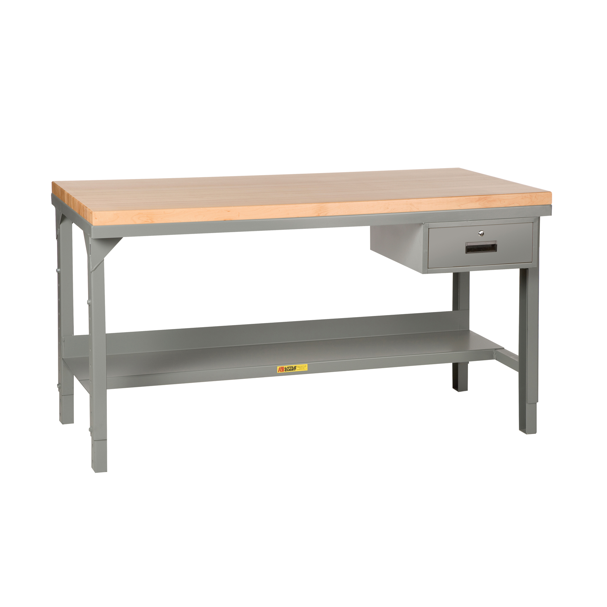 Little Giant, Steel Workbenches, Butcher Blk, 30x72, Adj, 3000lb, Width 72 in, Depth 30 in, Height 28.75 in, Model WSJ2-3072-AH-DR