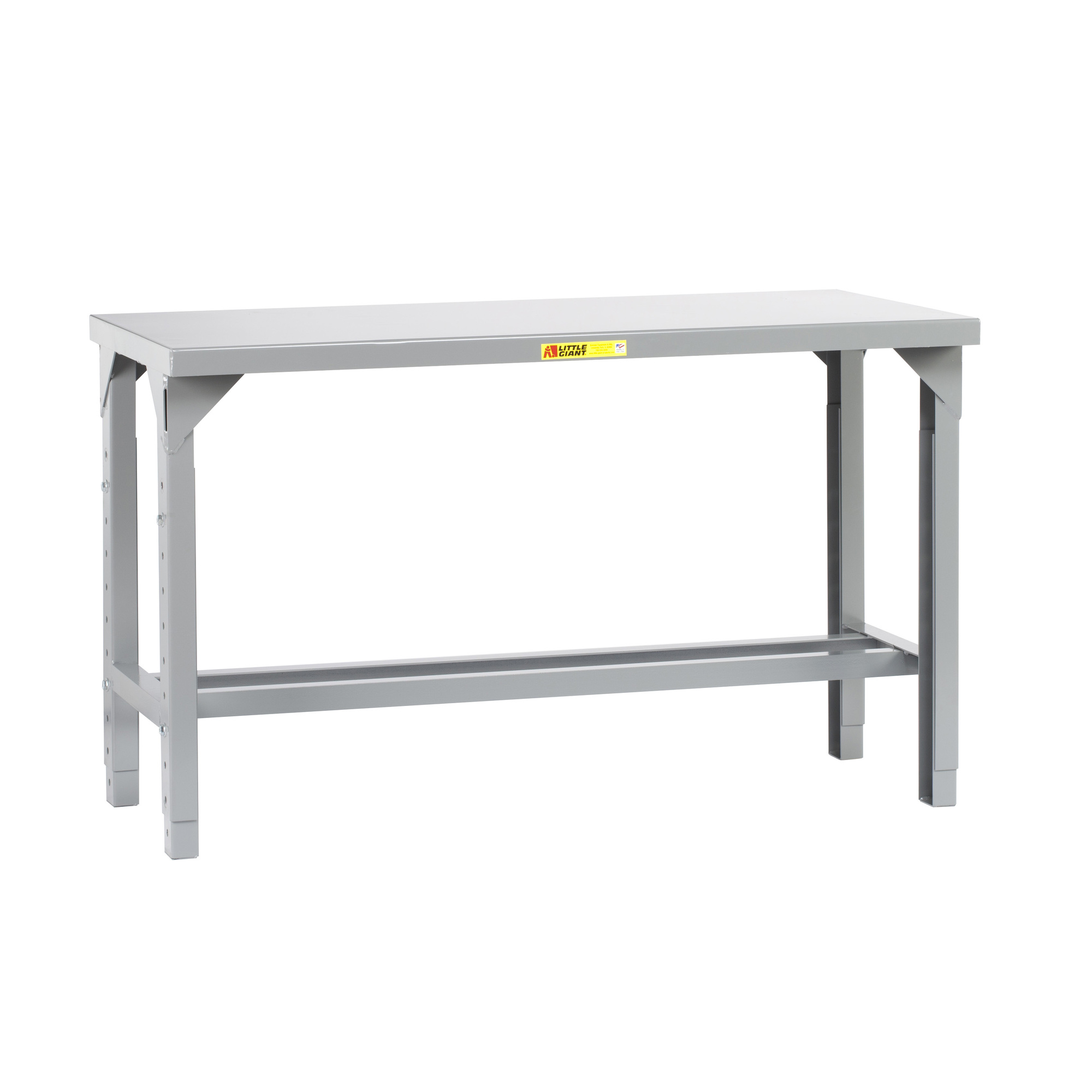 Little Giant, Welded Steel Adj Ht Workbenches, 4500 lb, 36Inchx60Inch, Width 60 in, Depth 36 in, Height 27 in, Model WST1-3660-AH