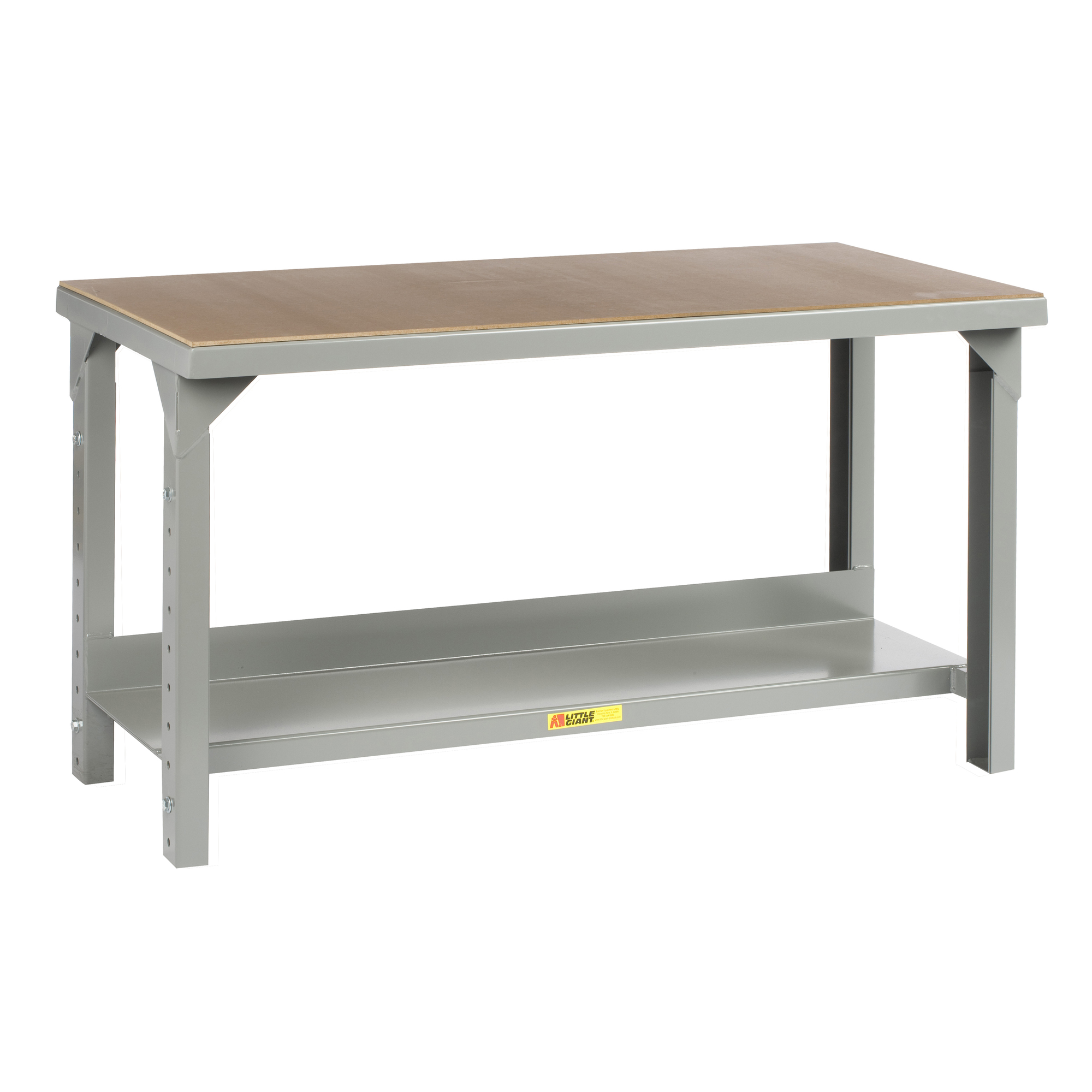 Little Giant, Adj Ht Steel Workbenches, 24x48, Hardboard, 5000lb, Width 48 in, Depth 24 in, Height 27 in, Model WSH2-2448-AH