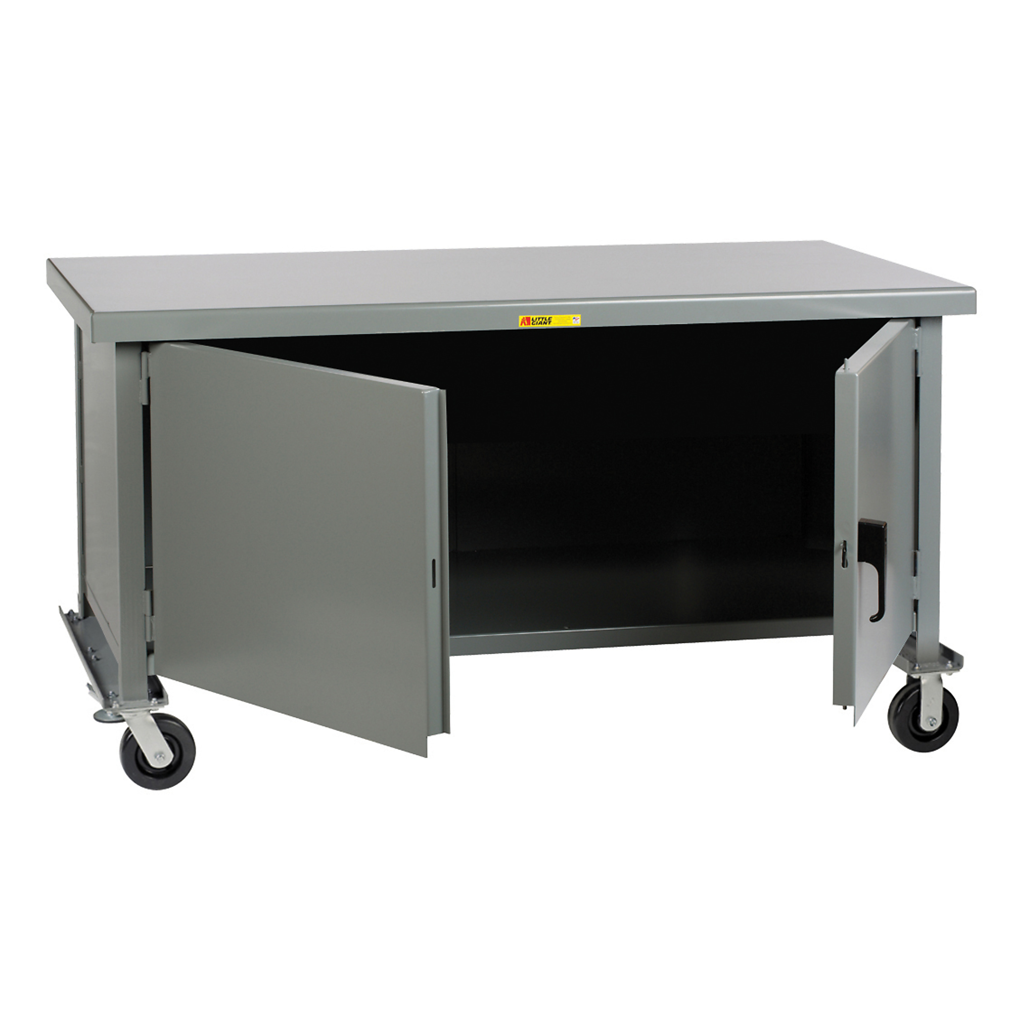 Mobile Heavy-Duty Cabinet Workbench, 36x72, 3600lb, Width 72 in, Depth 36 in, Height 37.5 in, Model - Little Giant WWC-3672-6PHFL