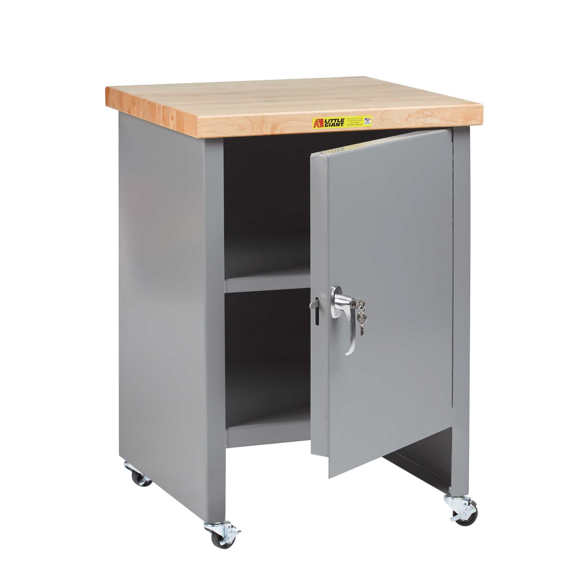 Little Giant, Compact Work Center Cabinet,, Width 24 in, Depth 24 in, Height 37 in, Model WTC1-1D-2424-3R