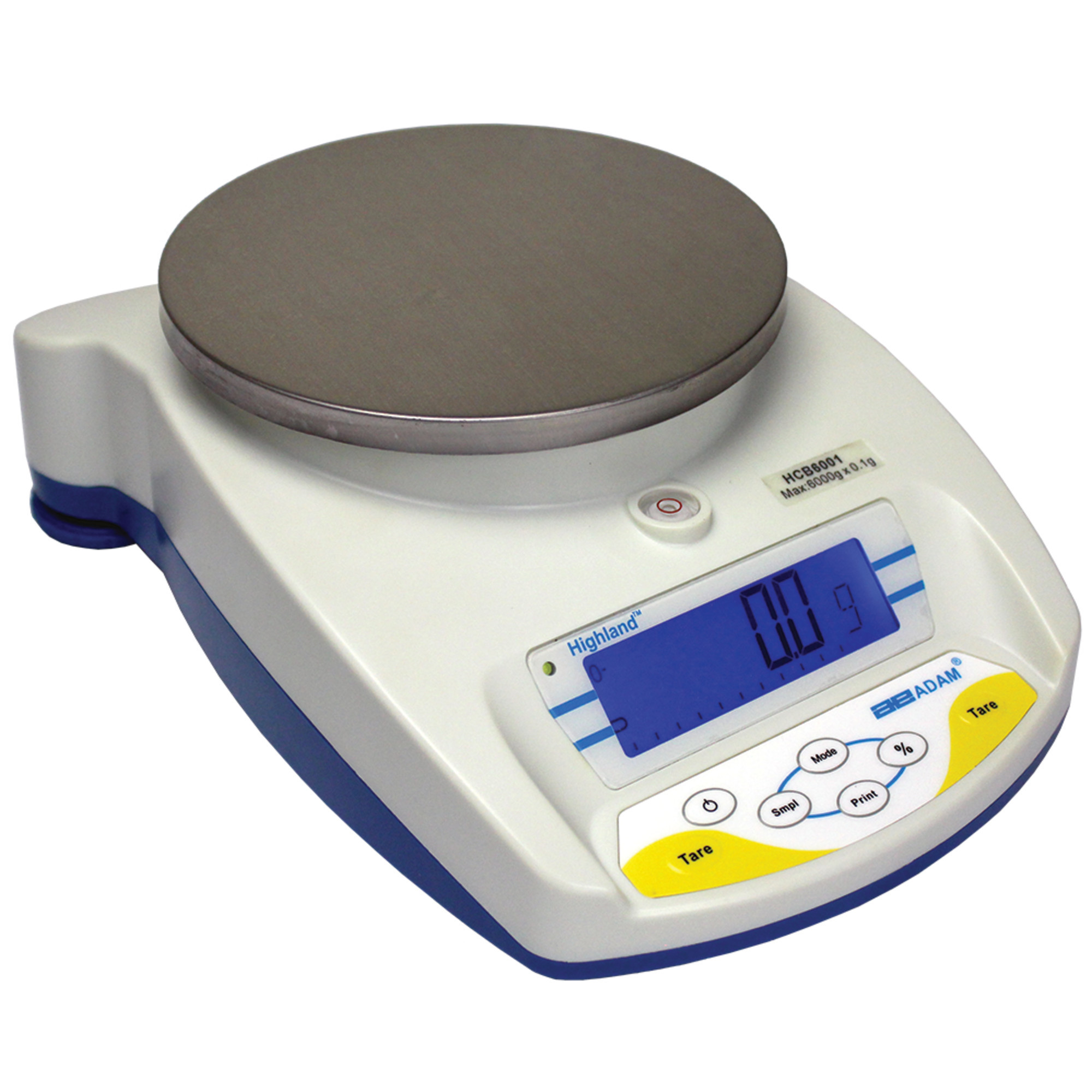 Adam Equipment, Highland Portable Precision Balance 6000g x 0.1g, Capacity 6000 lb, Platform Width 5.7 in, Model HCB 6001