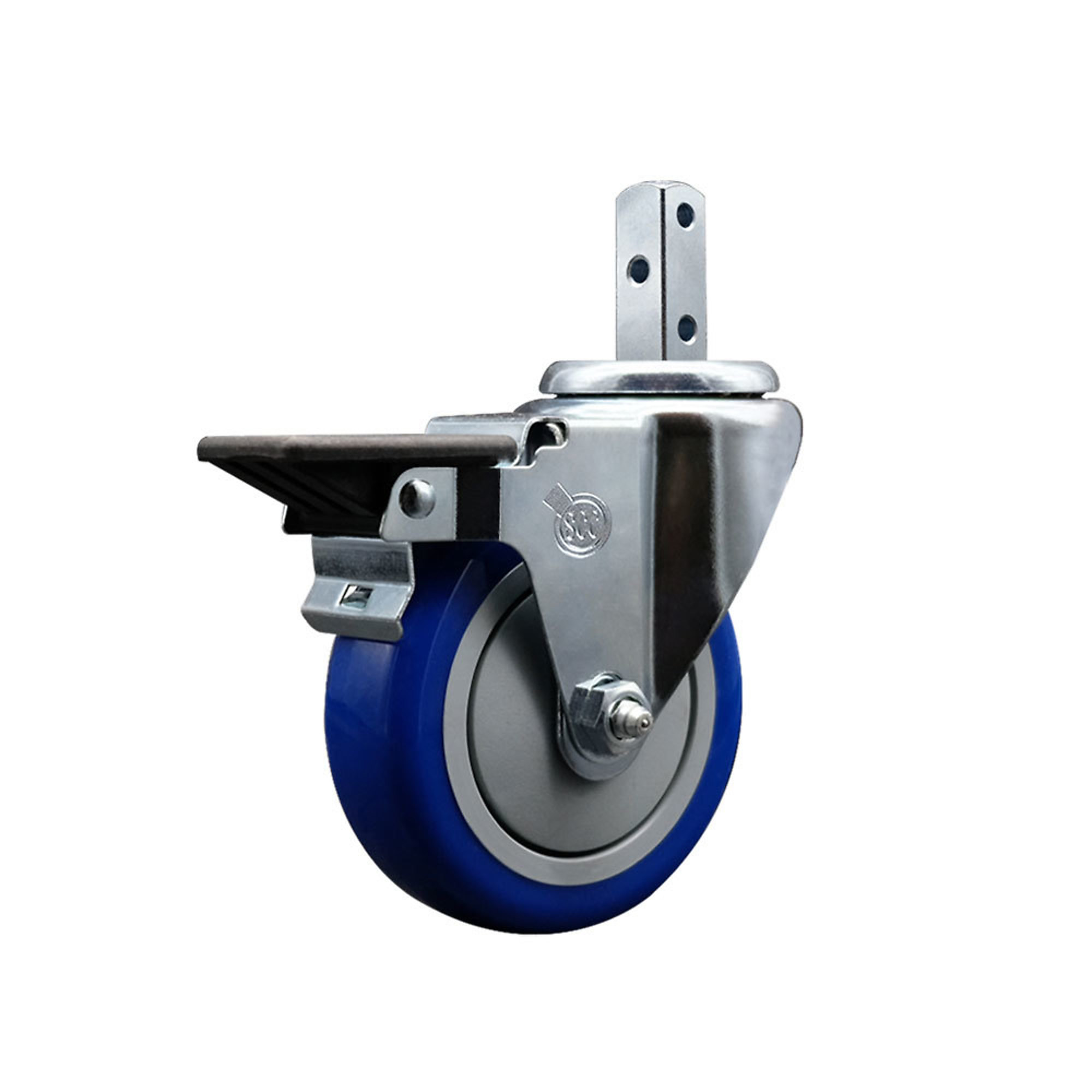 Service Caster, 4Inch x 1 1/4Inch Stem Caster, Wheel Diameter 4 in, Caster Type Swivel, Package (qty.) 1, Model SCC-SQ20S414-PPUB-BLUE-PLB-34