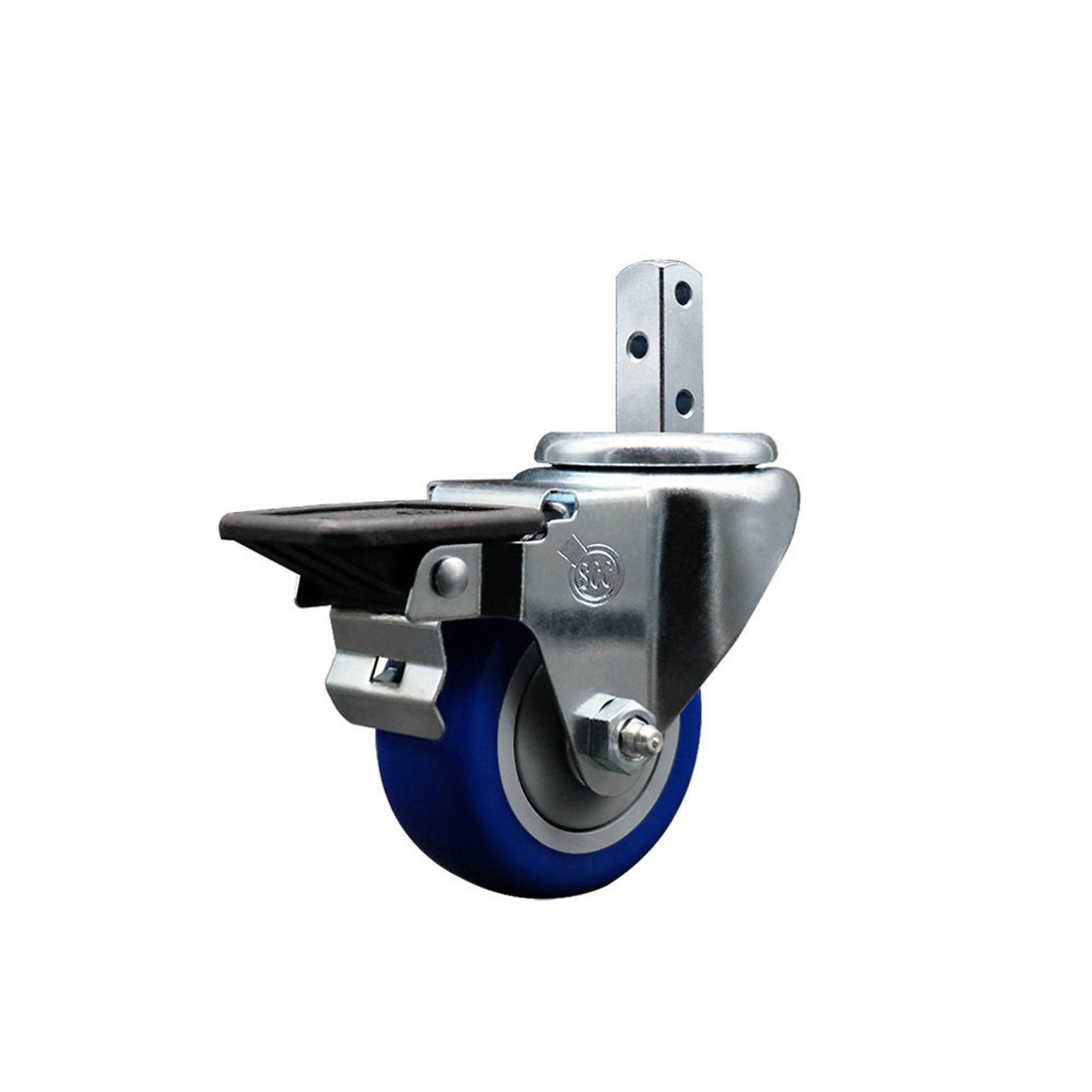 Service Caster, 3Inch x 1 1/4Inch Stem Caster, Wheel Diameter 3 in, Caster Type Swivel, Package (qty.) 1, Model SCC-SQ20S314-PPUB-BLUE-PLB-78