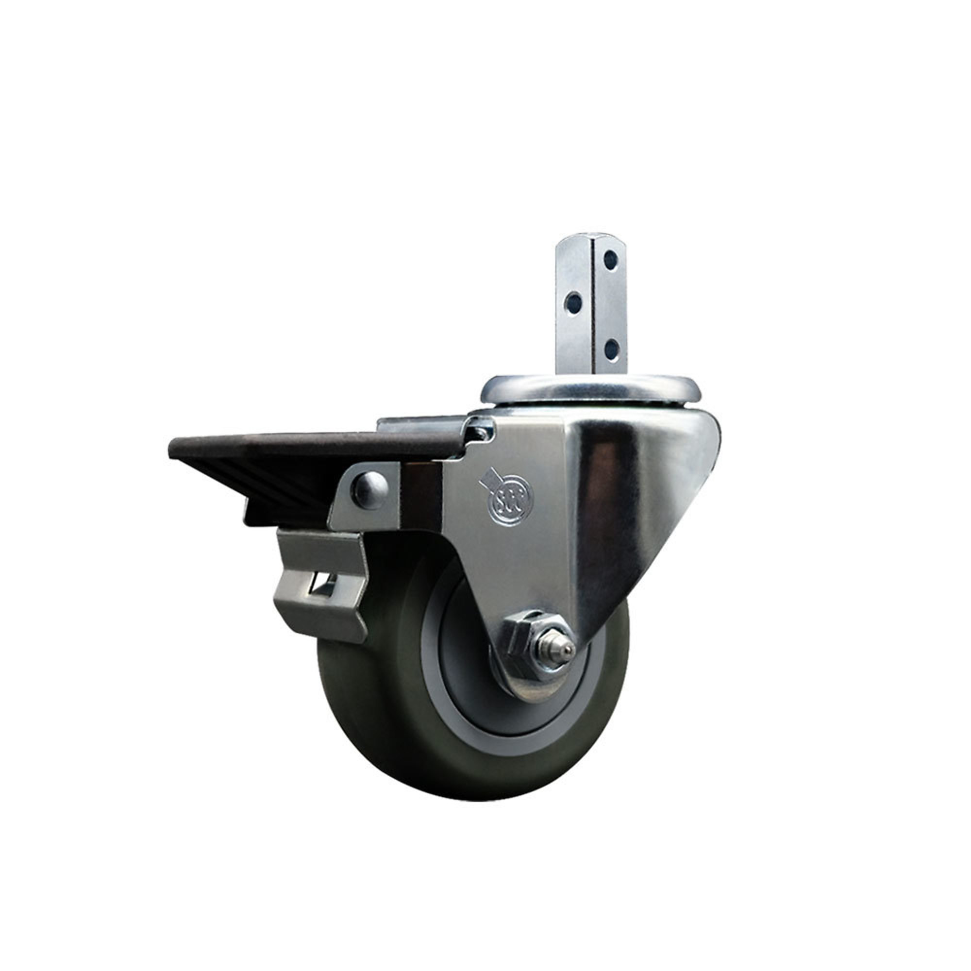 Service Caster, 3Inch x 1 1/4Inch Stem Caster, Wheel Diameter 3 in, Caster Type Swivel, Package (qty.) 1, Model SCC-SQ20S314-PPUB-GRY-PLB-34