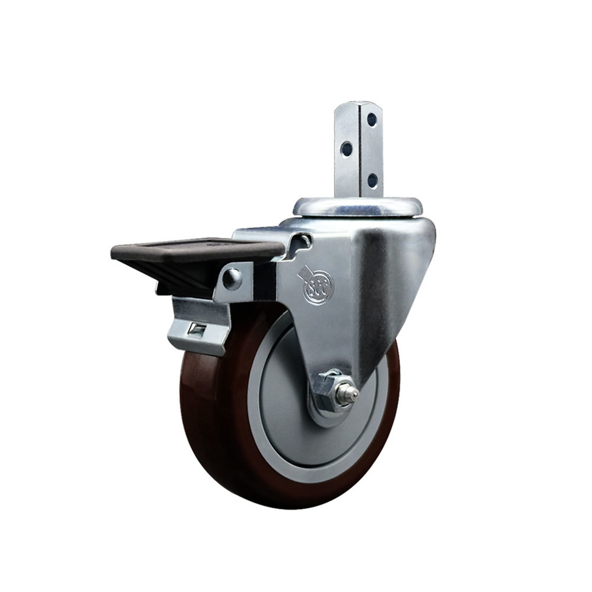 Service Caster, 4Inch x 1 1/4Inch Stem Caster, Wheel Diameter 4 in, Caster Type Swivel, Package (qty.) 1, Model SCC-SQ20S414-PPUB-MRN-PLB-34