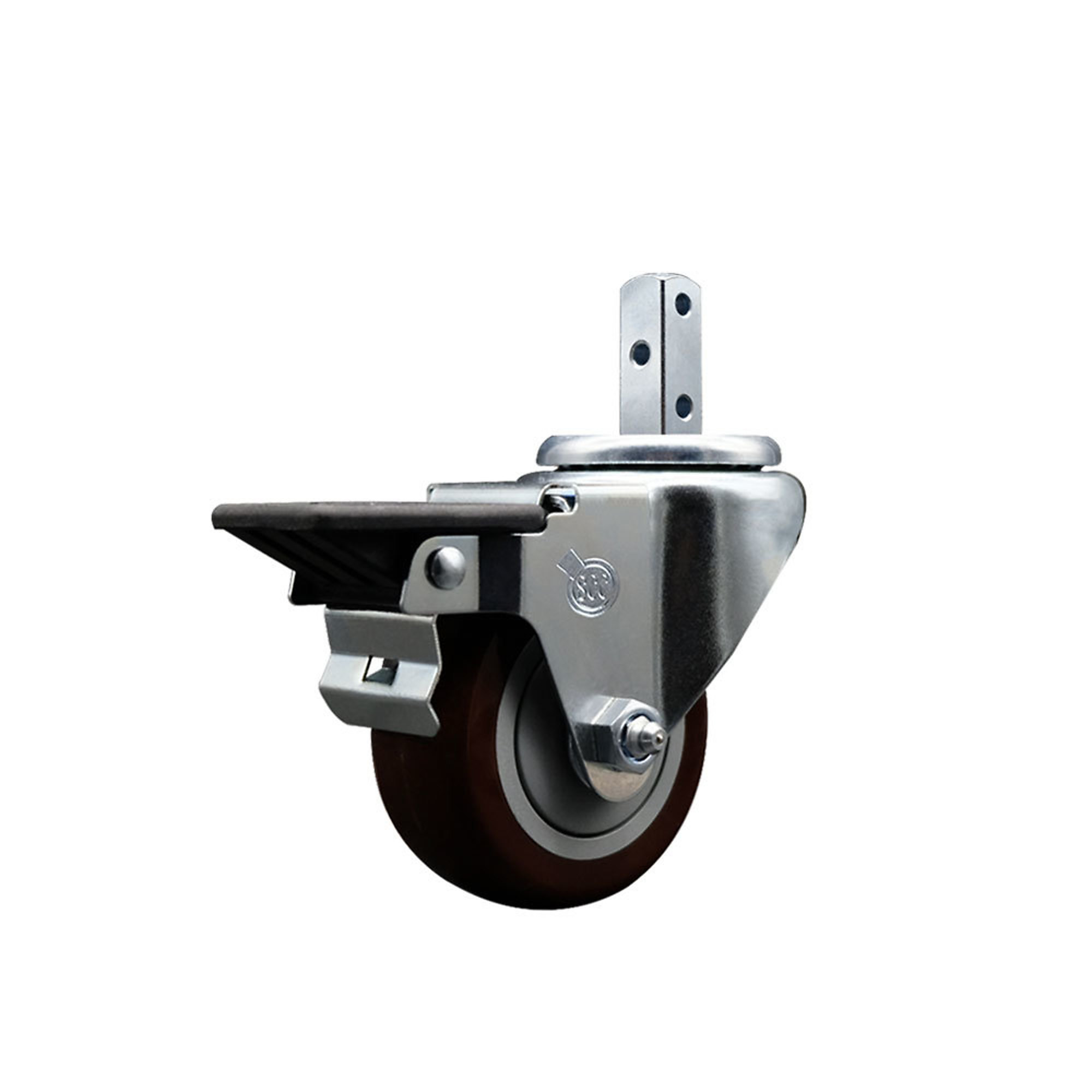 Service Caster, 3Inch x 1 1/4Inch Stem Caster, Wheel Diameter 3 in, Caster Type Swivel, Package (qty.) 1, Model SCC-SQ20S314-PPUB-MRN-PLB-34