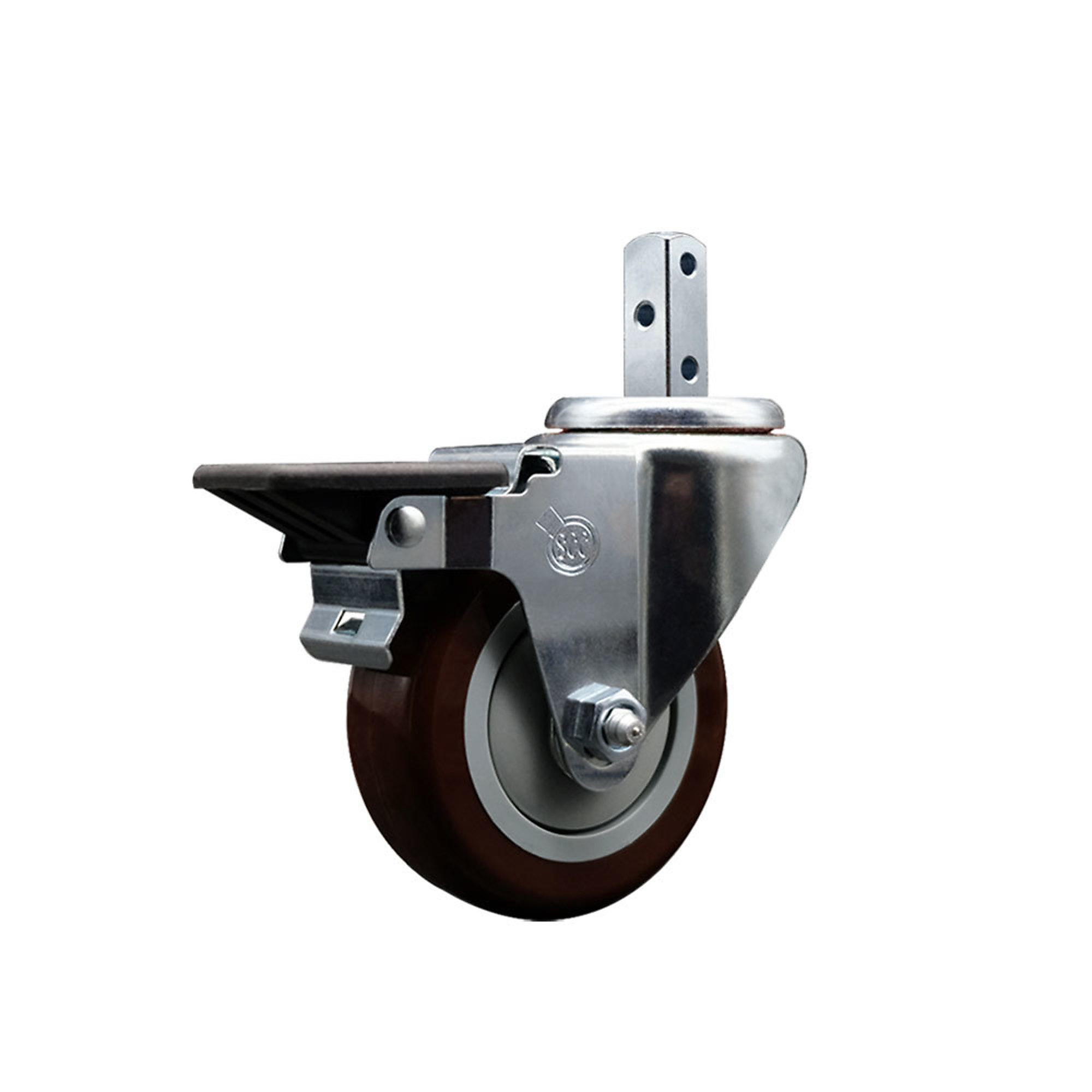 Service Caster, 3 1/2Inch x 1 1/4Inch Stem Caster, Wheel Diameter 3.5 in, Caster Type Swivel, Package (qty.) 1, Model SCC-SQ20S3514-PPUB-MRN-PLB-34