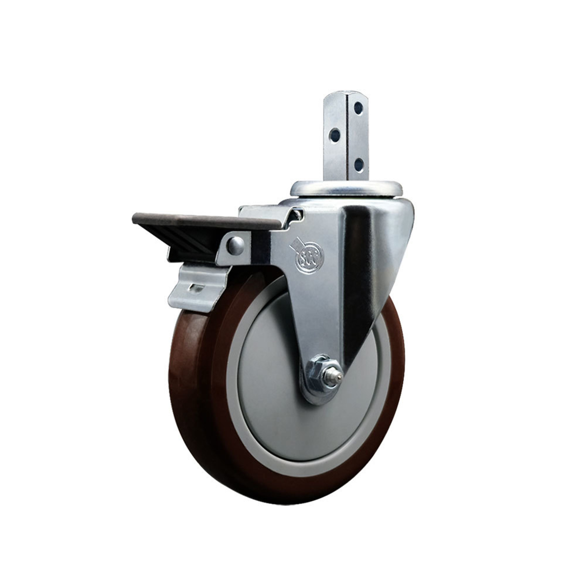 Service Caster, 5Inch x 1 1/4Inch Stem Caster, Wheel Diameter 5 in, Caster Type Swivel, Package (qty.) 1, Model SCC-SQ20S514-PPUB-MRN-PLB-78