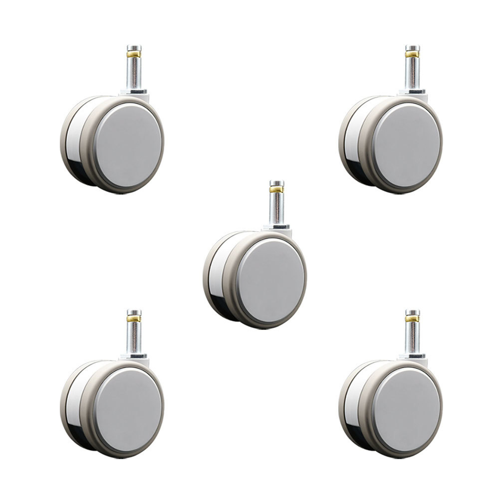 Service Caster, 3Inch Stem Casters, Wheel Diameter 3 in, Caster Type Swivel, Package (qty.) 5, Model SCC-GR02S75-TPR-GRY-716138-MRI-5