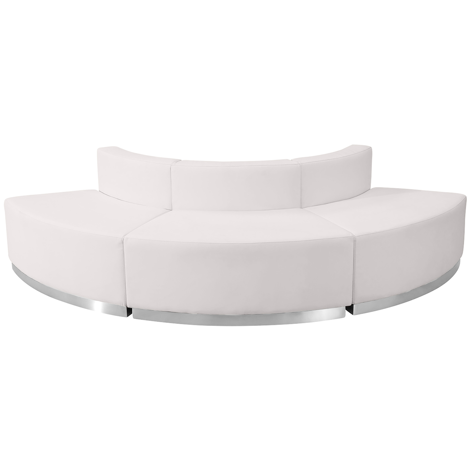 Flash Furniture, 3 PC White LeatherSoft Reception Configuration, Primary Color White, Included (qty.) 3, Model ZB803800SWH