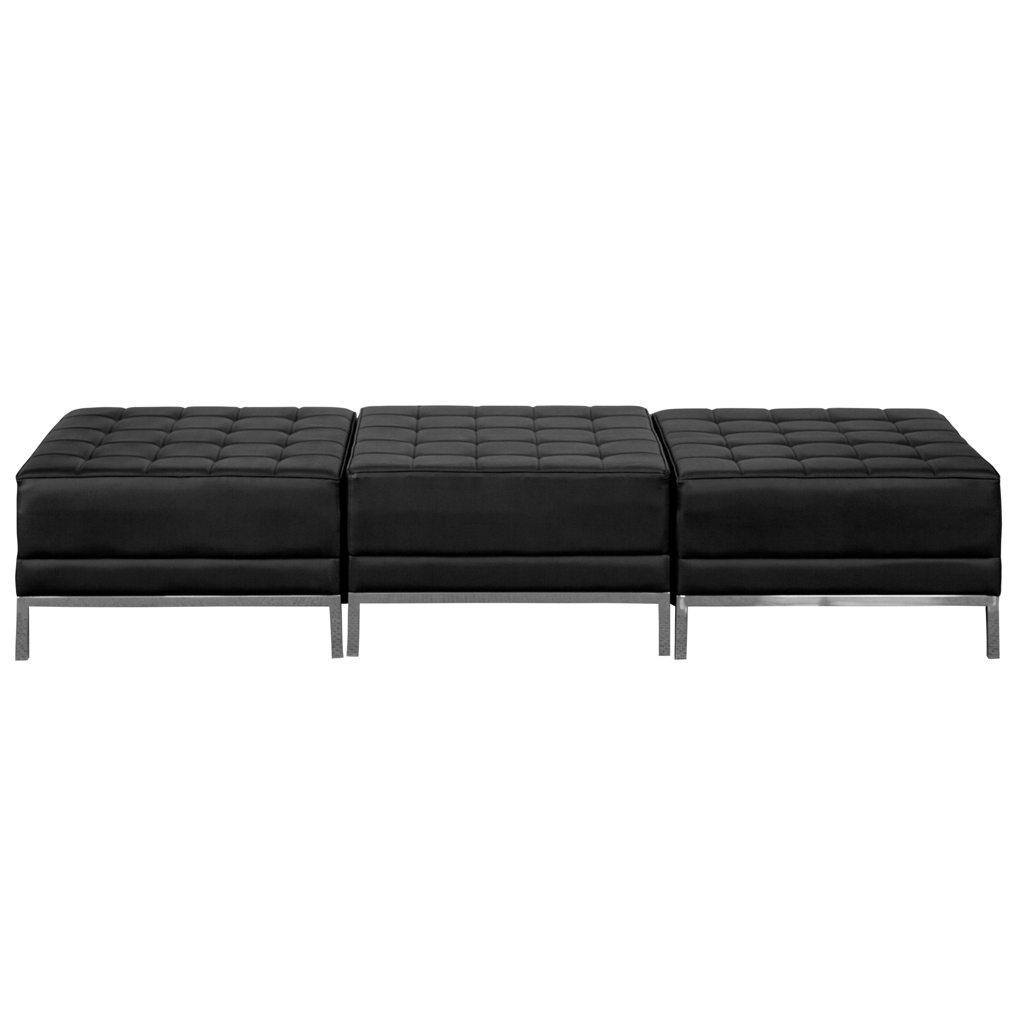 Flash Furniture, Black LeatherSoft Backless Three Seat Bench, Primary Color Black, Included (qty.) 3, Model ZBIMAGOTTO3