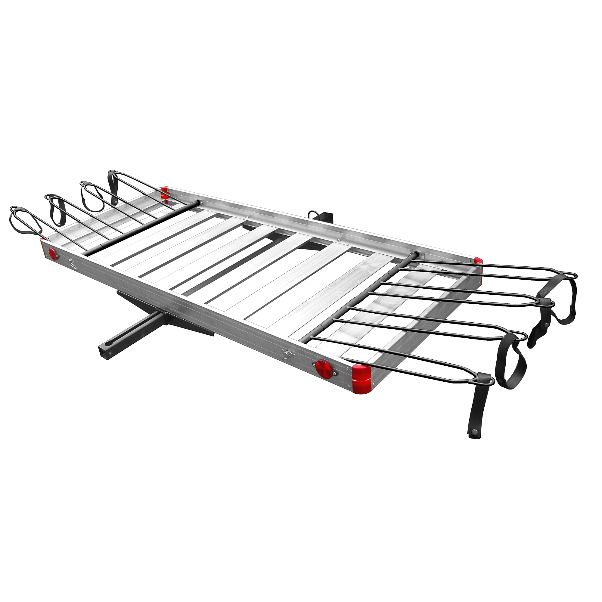 Tow Tuff, Aluminum Cargo Carrier w/Bike Rack, Bike Capacity 4, Color Aluminum, Material Aluminum, Model TTF-2762ACBR