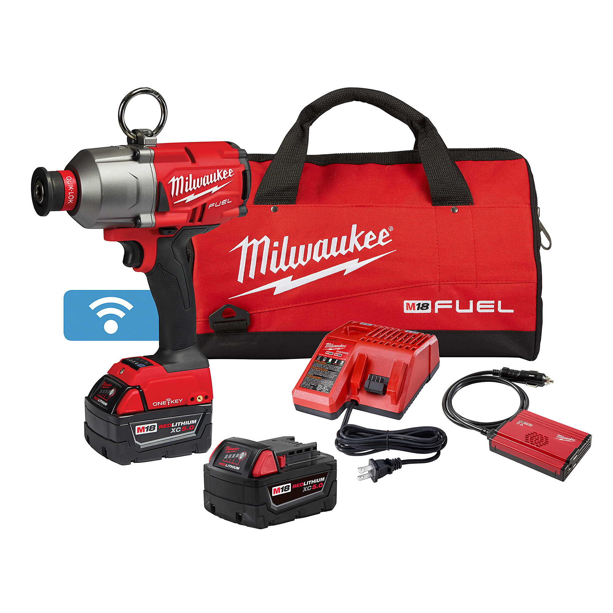 Milwaukee, M18 FUEL 7/16Inch Hex Utility HTIW w/ ONE-KEY Kit, Drive Size 7/16 in, Volts 18, Battery Type Lithium-ion, Model 2865-22