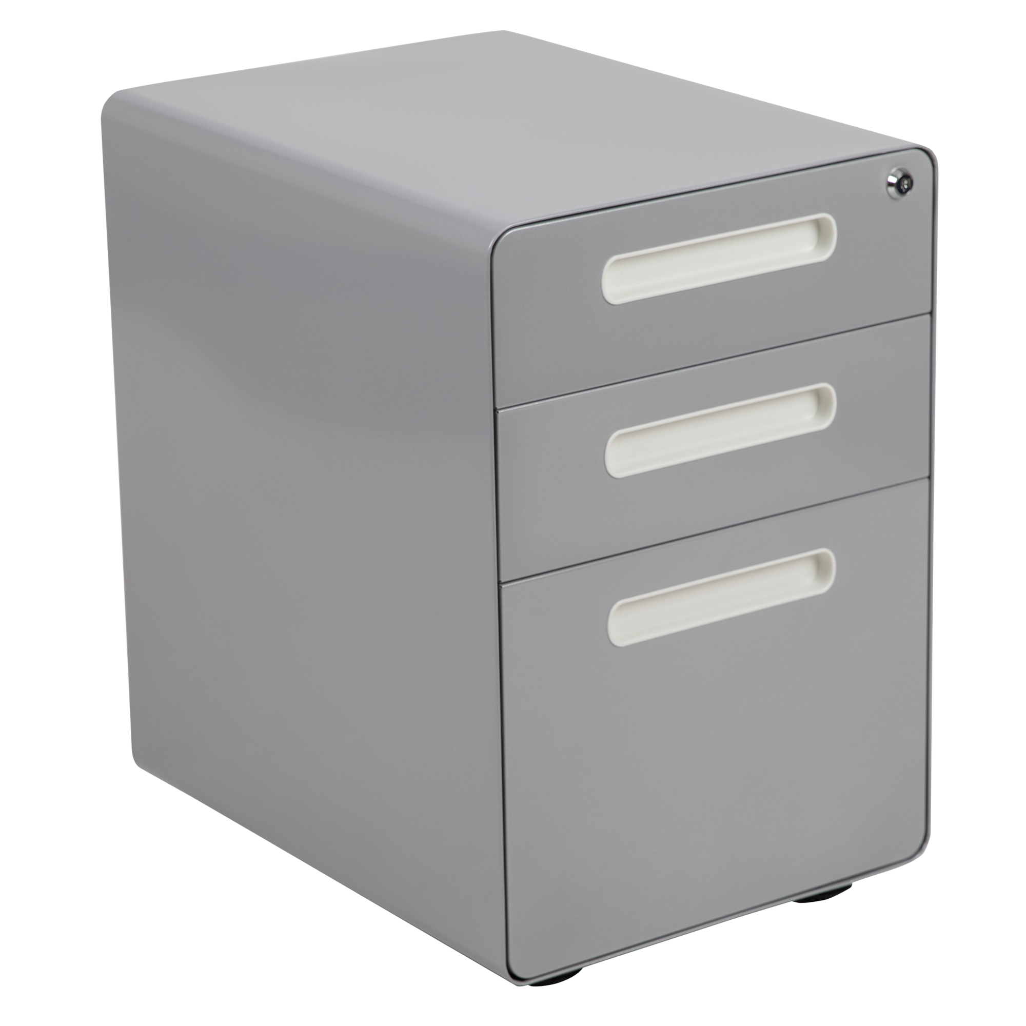 Flash Furniture, 3-Drawer Mobile Locking Filing Cabinet-Gray, Width 16 in, Depth 21 in, Height 24 in, Model HZ-AP53501GRY