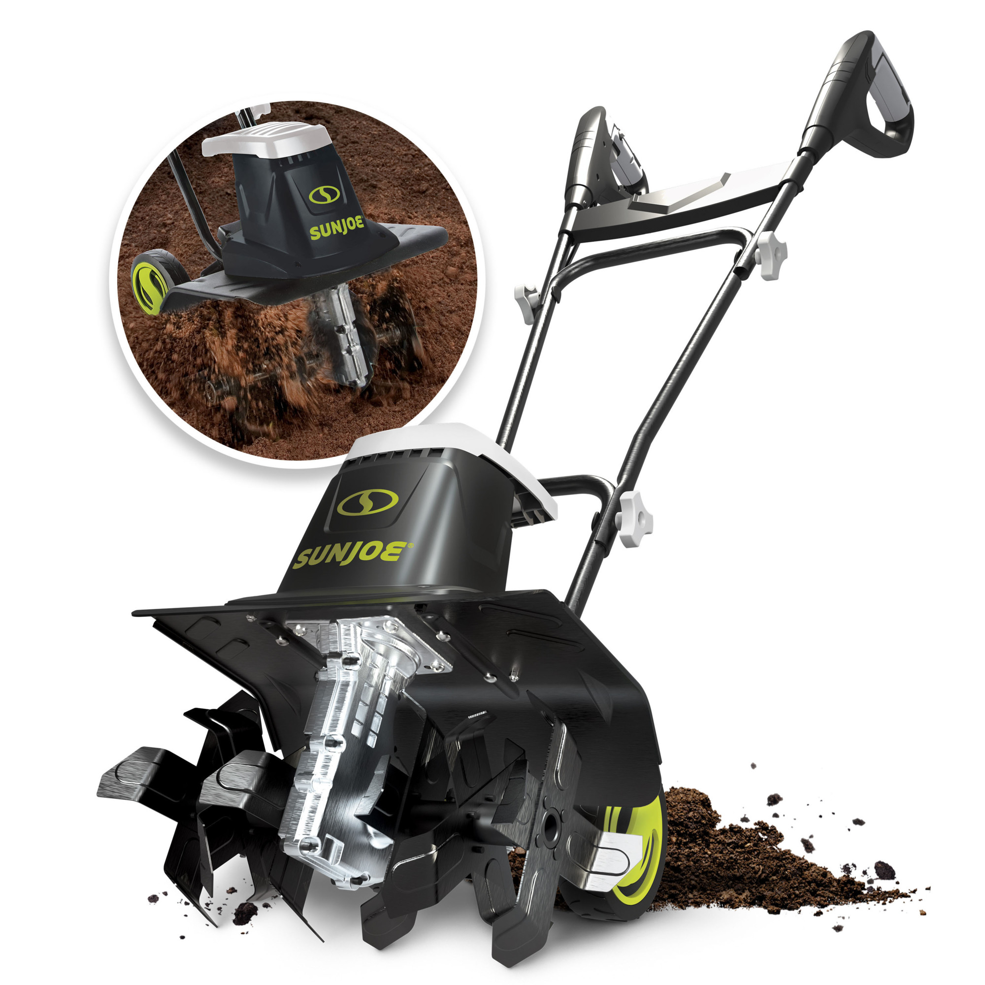 SunJoe, 13.5-Amp 16in. Electric Tiller6in. Wheels, Max. Working Width 16 in, Engine Displacement 0 cc, Model# TJ604E