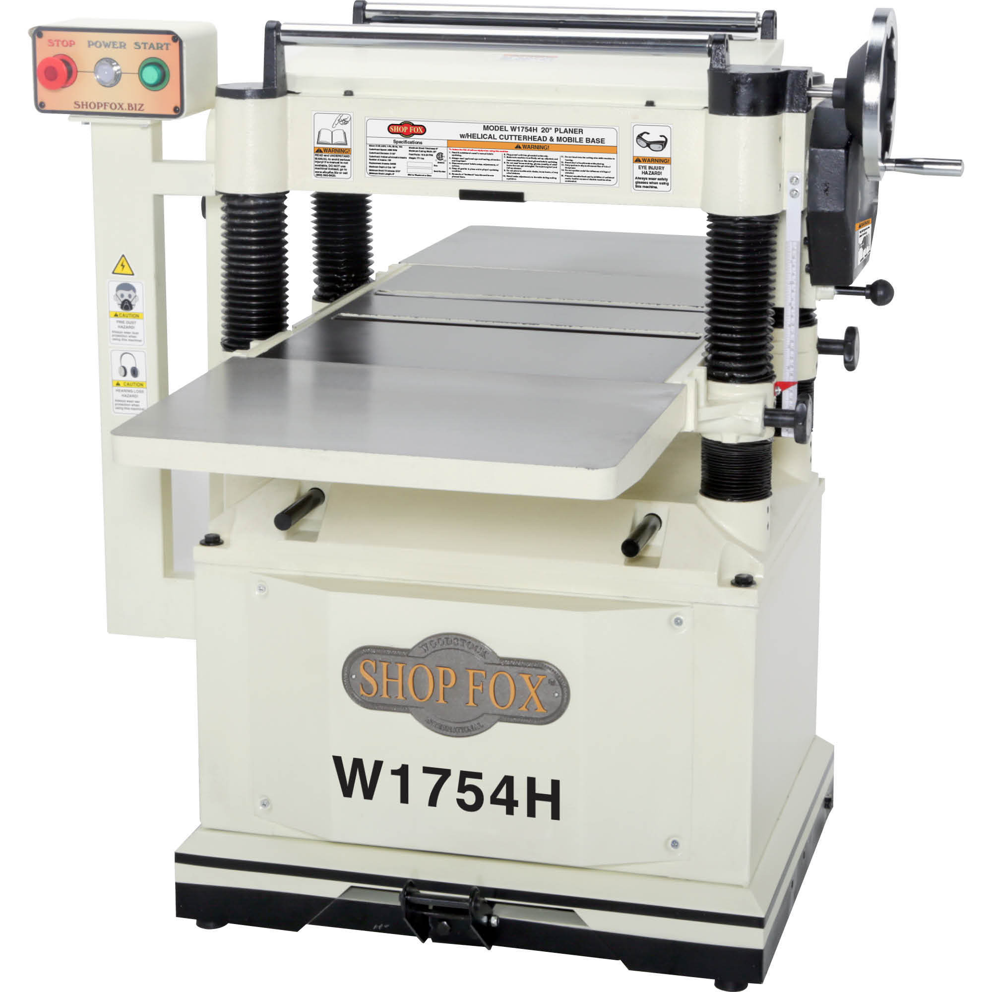 Shop Fox, 20Inch Helical Planer with Mobile Base, Model W1754H