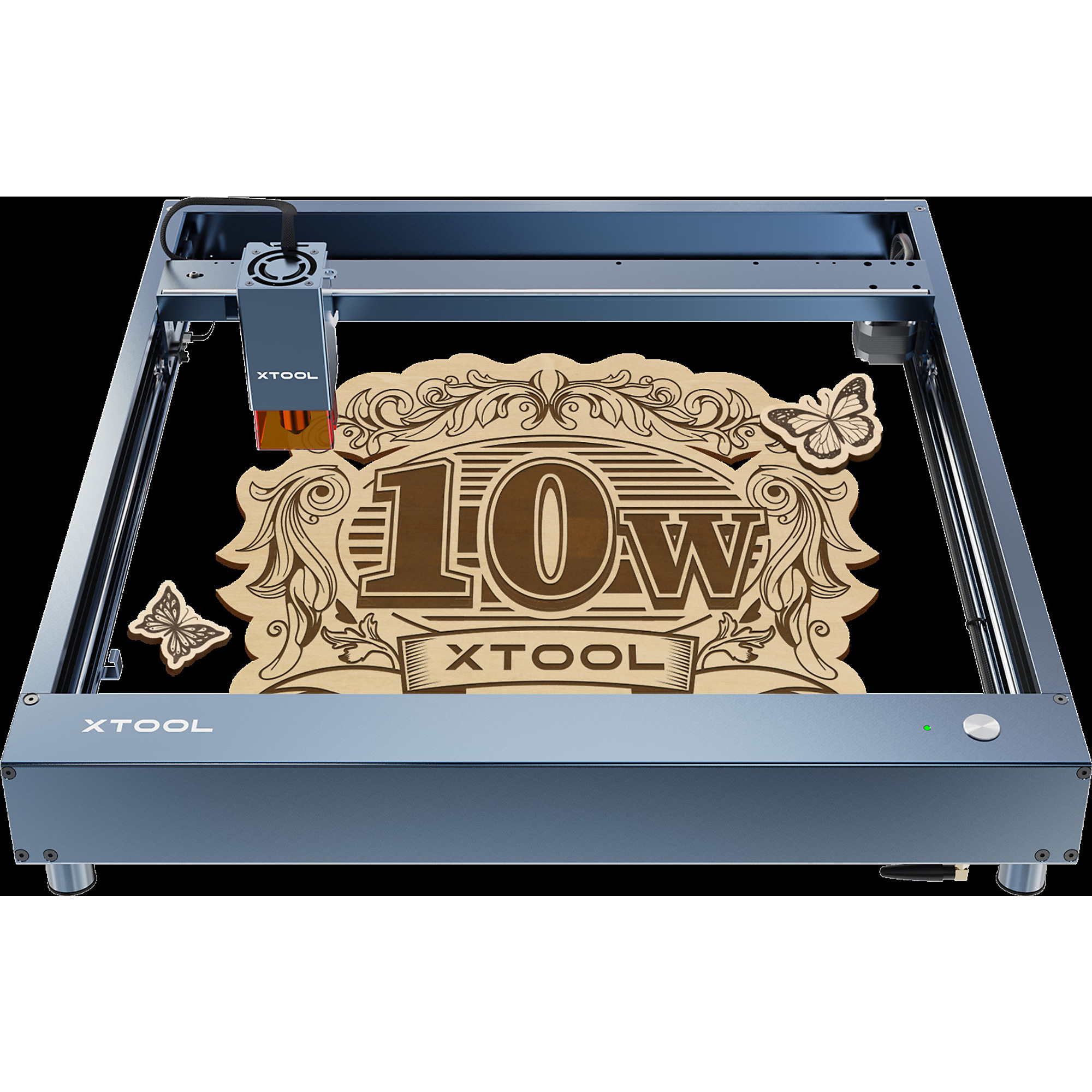 xTool, Laser Cutter and Engraver, 10w, 400mm/s, Model, Working Width 14.57 in, Working Length 31.89 in, Laser Power 10 W, Model P1030253