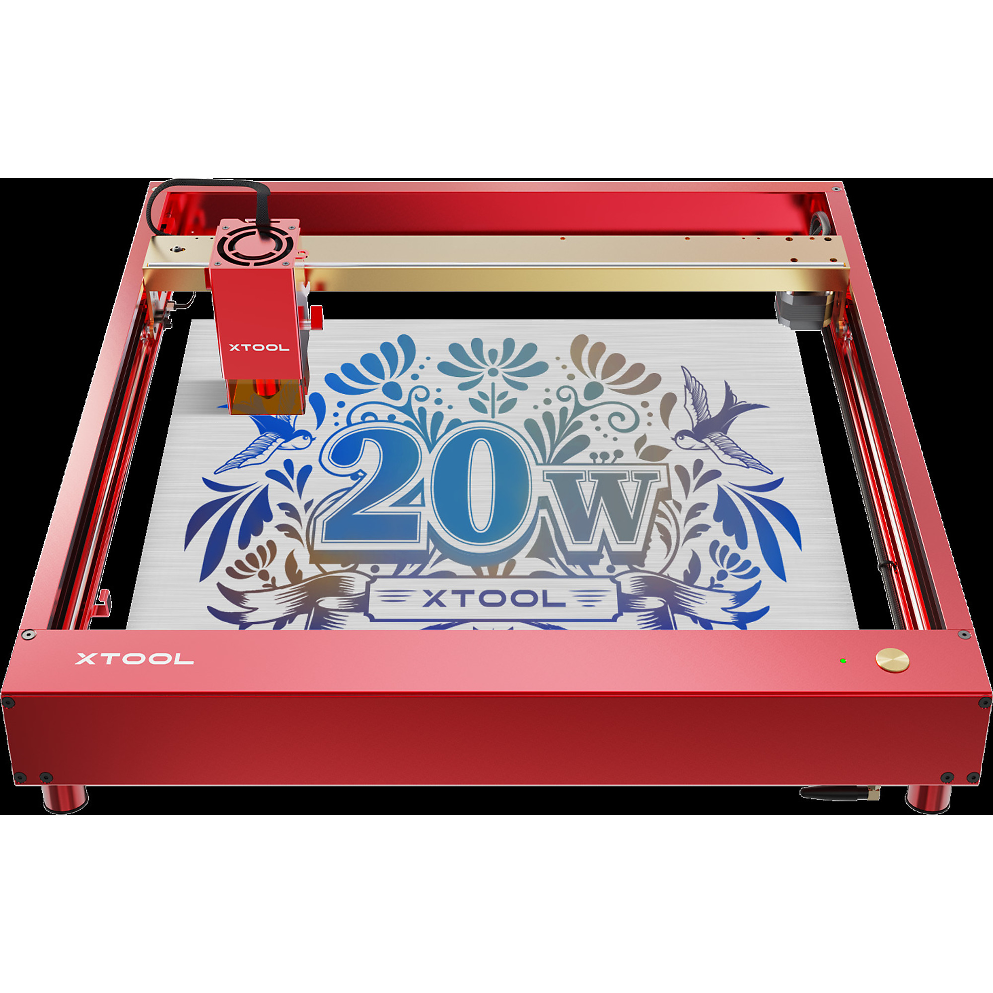 xTool, Laser Cutter and Engraver, 20w, 400mm/s, Model, Working Width 14.57 in, Working Length 31.89 in, Laser Power 20 W, Model P1030296