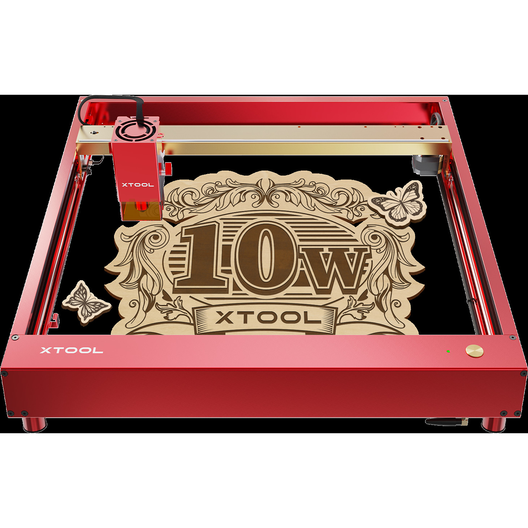 xTool, Laser Cutter and Engraver, 10w, 400mm/s, Model, Working Width 14.57 in, Working Length 31.89 in, Laser Power 10 W, Model P1030298