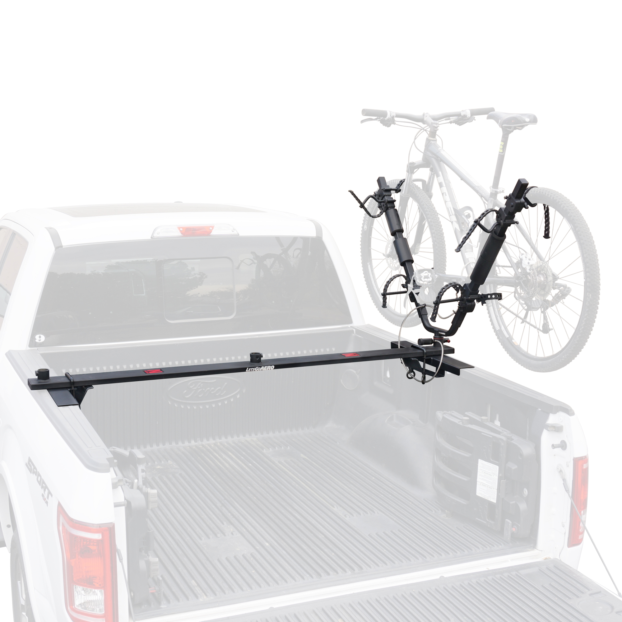 Let's Go Aero, Full Nelson 2-Bike Truck Bed Mount Carrier, Bike Capacity 2, Color Black, Material Steel, Model B01427