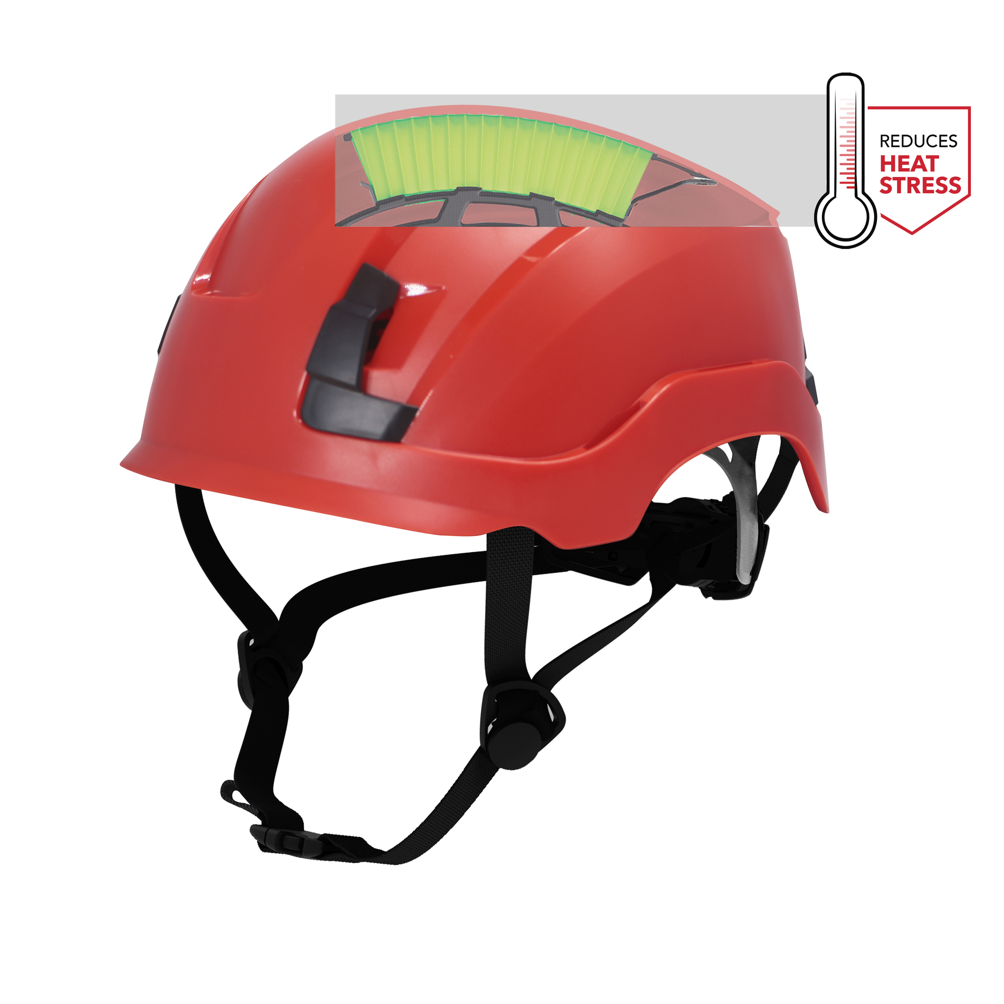 General Electric, Low-Profile Red GH400 Safety Helmet Vented, Hard Hat Style Helmet, Hat Size Adjustable, Color Red, Model GH400R
