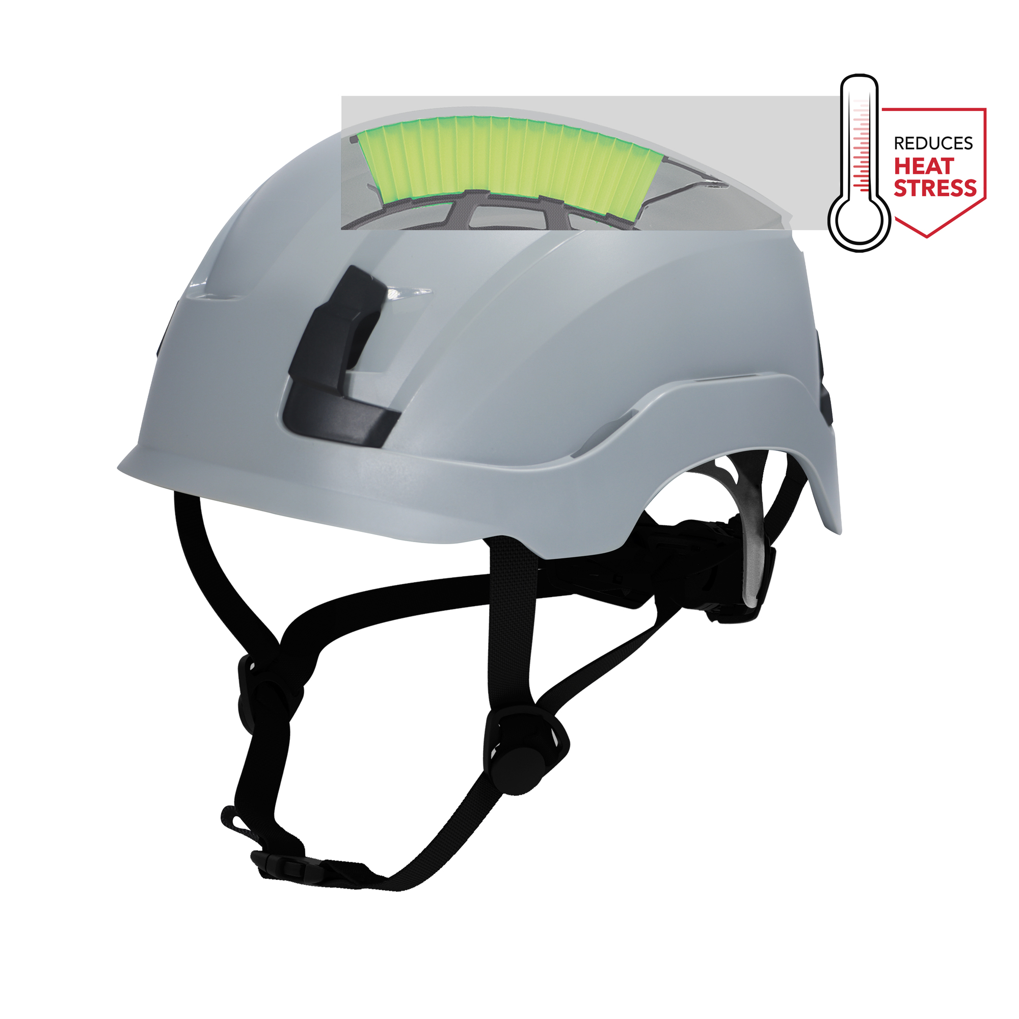 General Electric, Low-Profile Gray GH400 Safety Helmet Vented, Hard Hat Style Helmet, Hat Size Adjustable, Color Gray, Model GH400G