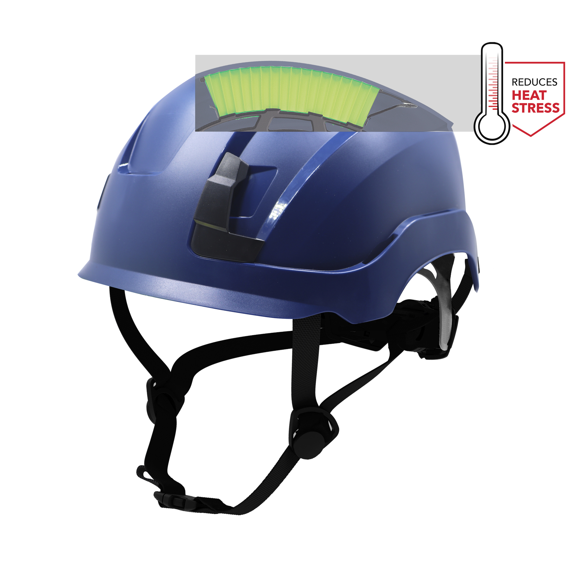 General Electric, Low-Profile Blue GH400 Safety Helmet Vented, Hard Hat Style Helmet, Hat Size Adjustable, Color Blue, Model GH400B