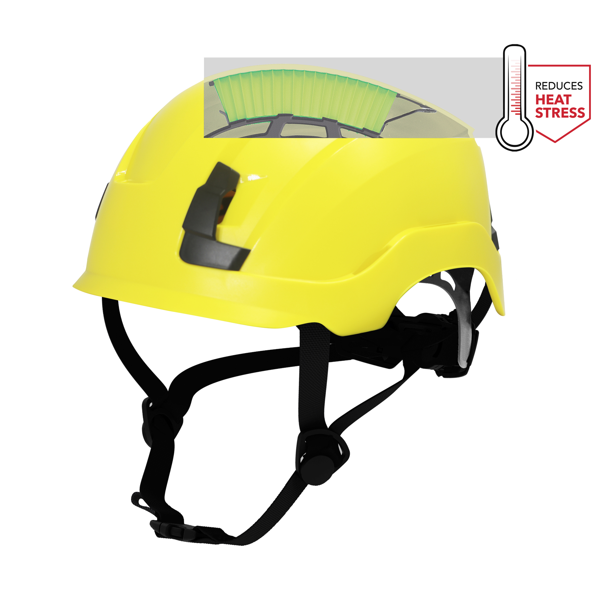 General Electric, Low-Profile Yellow GH400 Safety Helmet Vented, Hard Hat Style Helmet, Hat Size Adjustable, Color Yellow, Model GH400Y