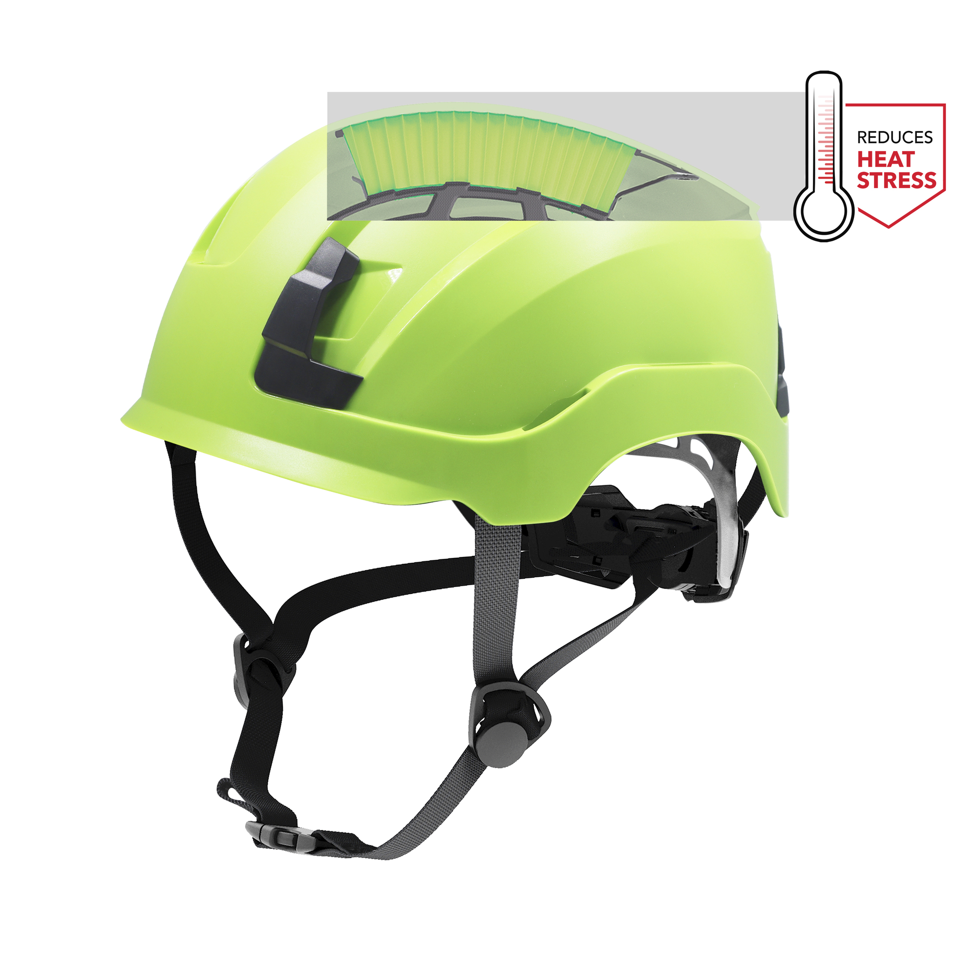 General Electric, Low-Profile Green GH400 Safety Helmet Vented, Hard Hat Style Helmet, Hat Size Adjustable, Color Green, Model GH400GN