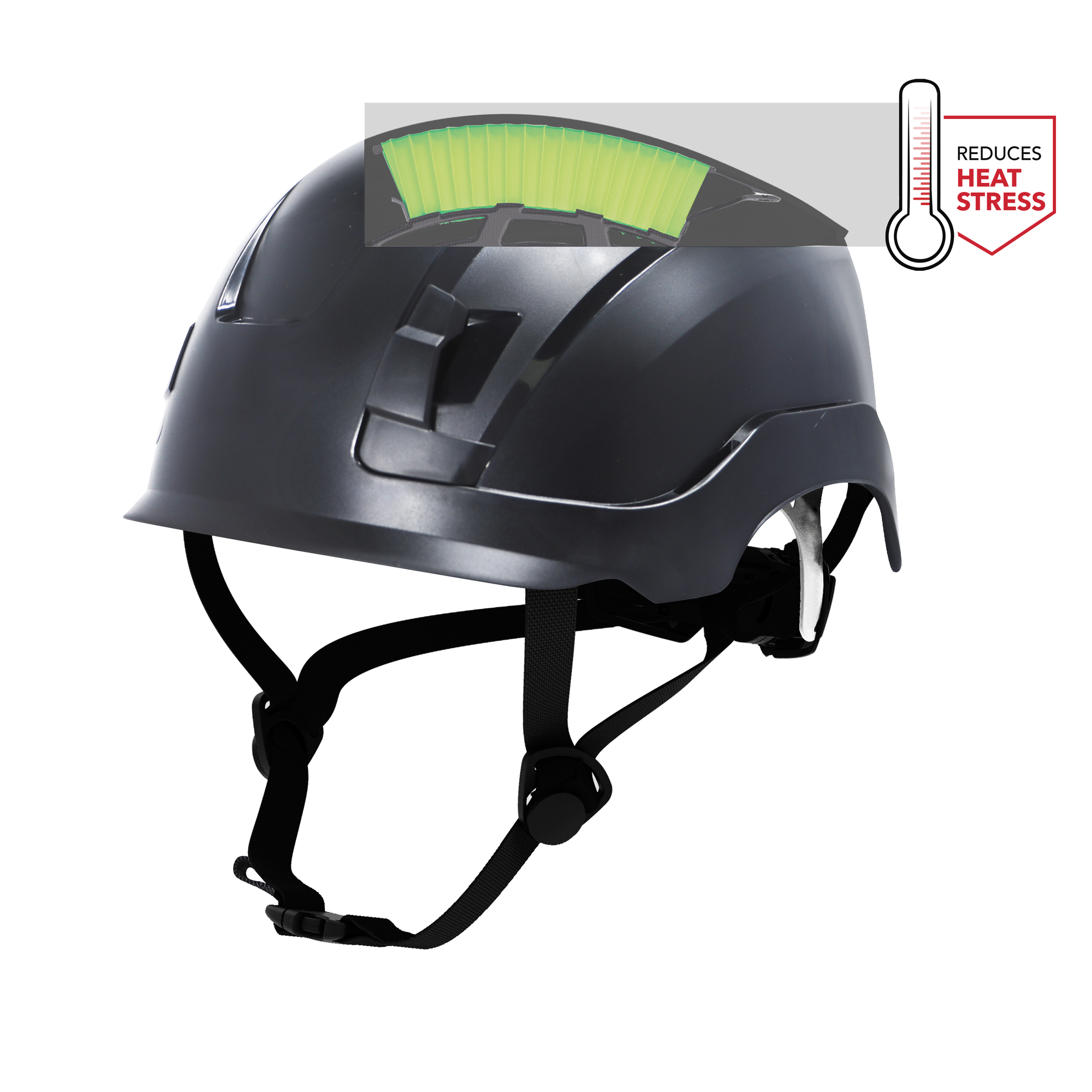 General Electric, Low-Profile Black GH400 Safety Helmet Vented, Hard Hat Style Helmet, Hat Size Adjustable, Color Black, Model GH400BK