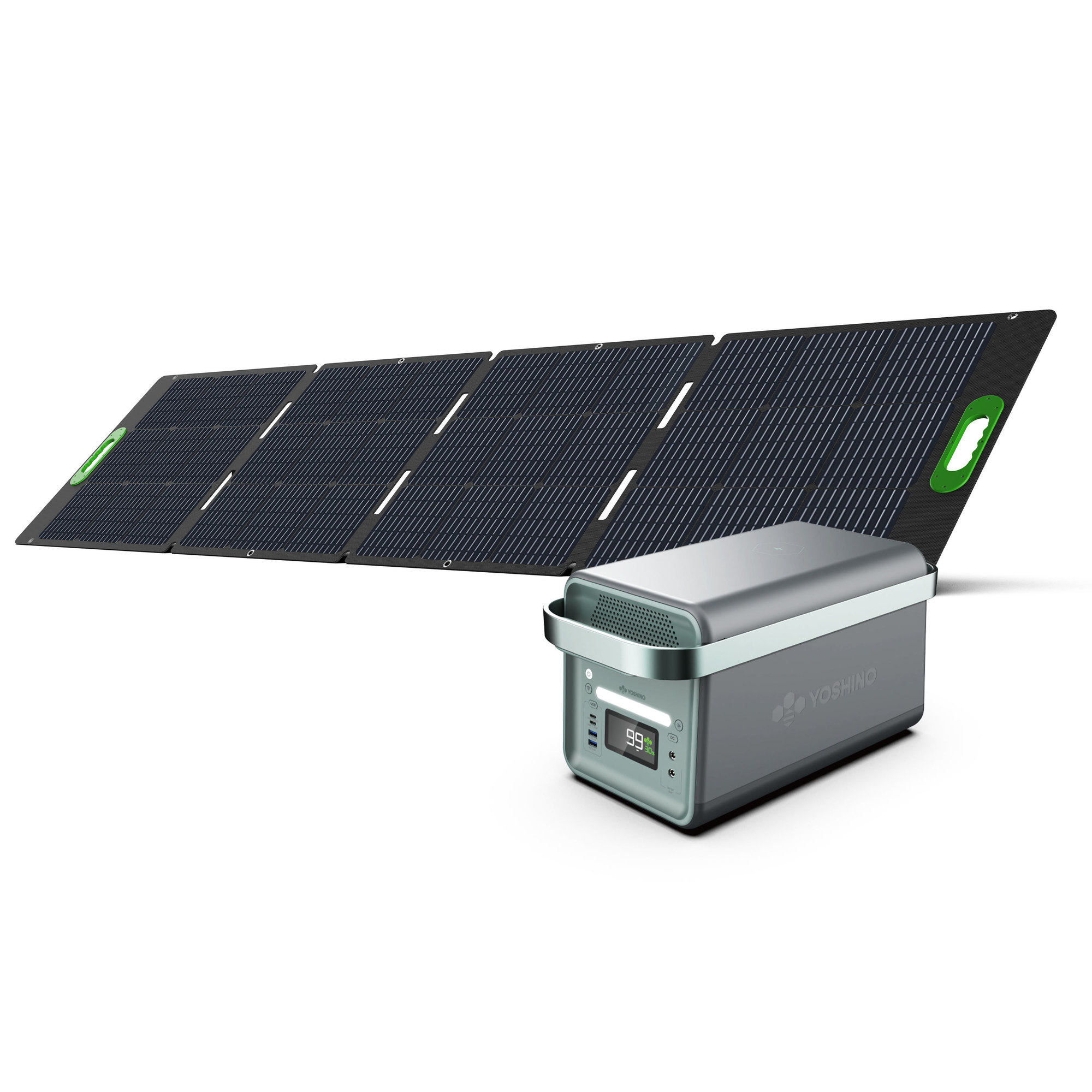 Yoshino, SS Portable Solar Generator 2000W + 200W Panel, Running Watts 2000, Surge Watts 3000, Model K20SP21